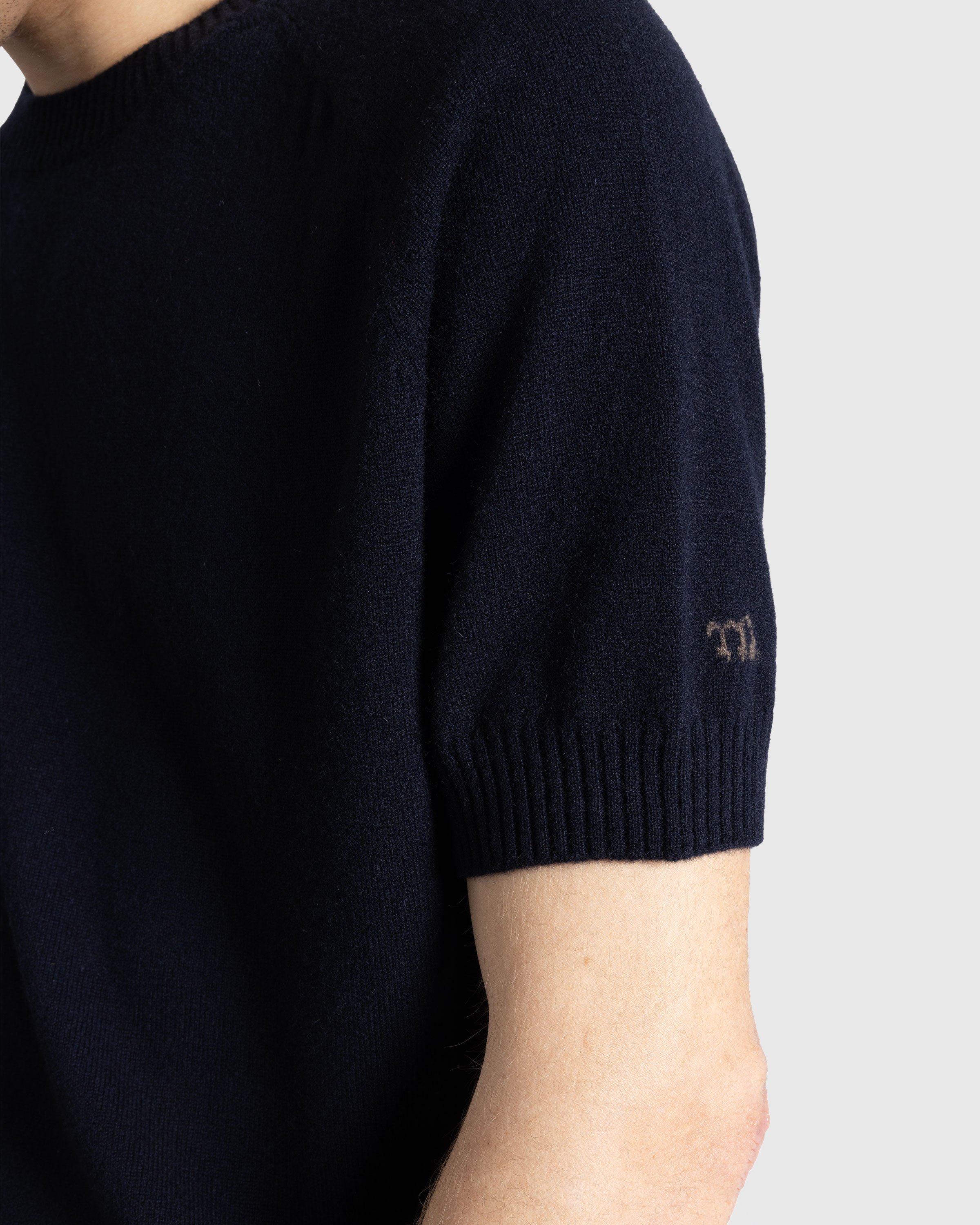 Meta Campania Collective - Jack Crew Neck Cashmere Short Sleeve Sweater  Midnight Blue - Clothing - Blue - Image 5