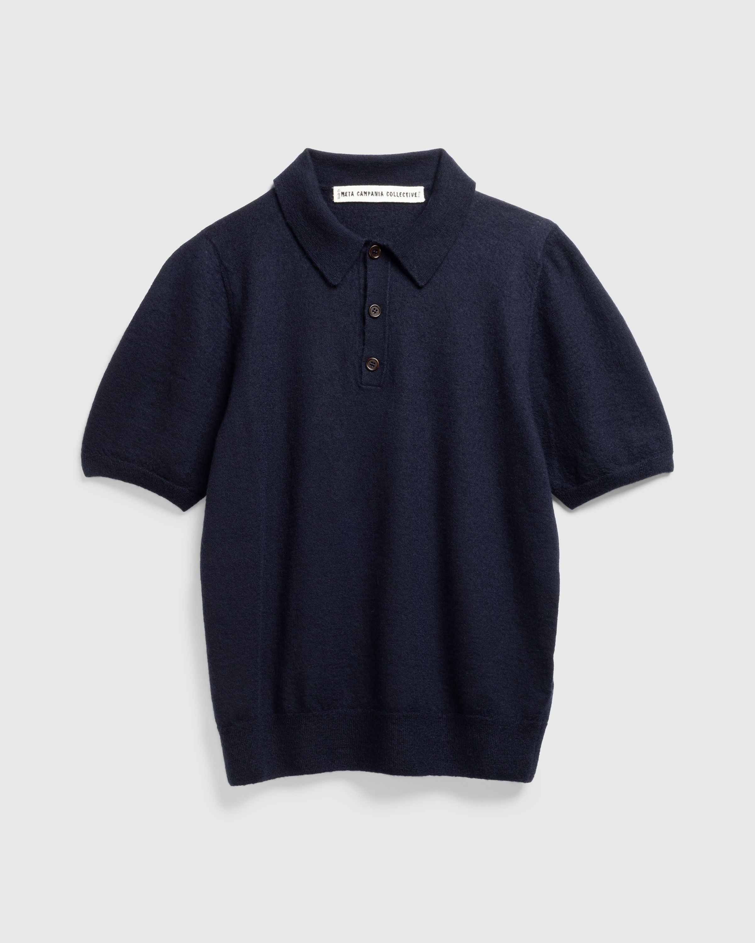 Meta Campania Collective - Joel Felted Cashmere Polo Midnight Blue - Clothing - Blue - Image 1