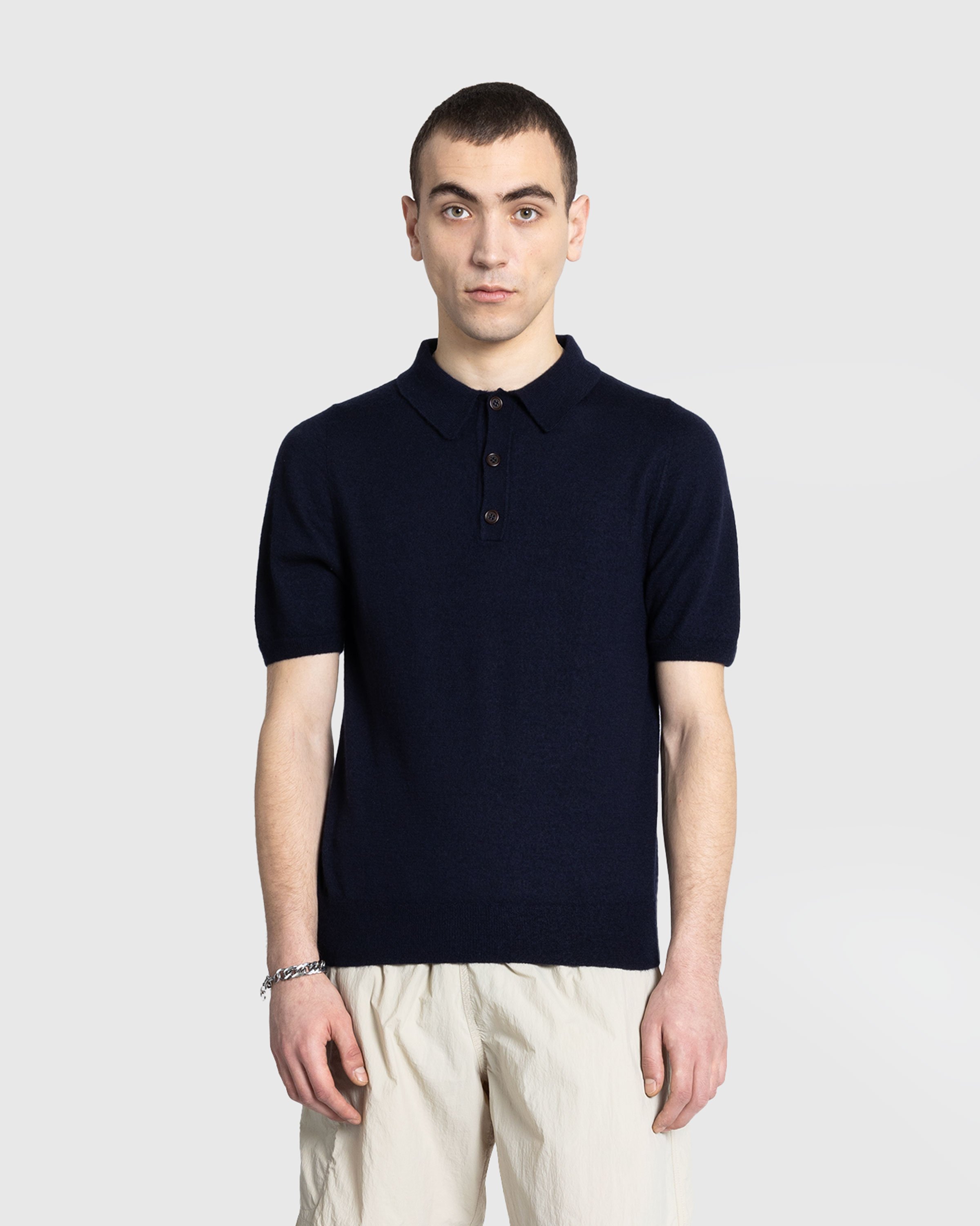 Meta Campania Collective - Joel Felted Cashmere Polo Midnight Blue - Clothing - Blue - Image 2