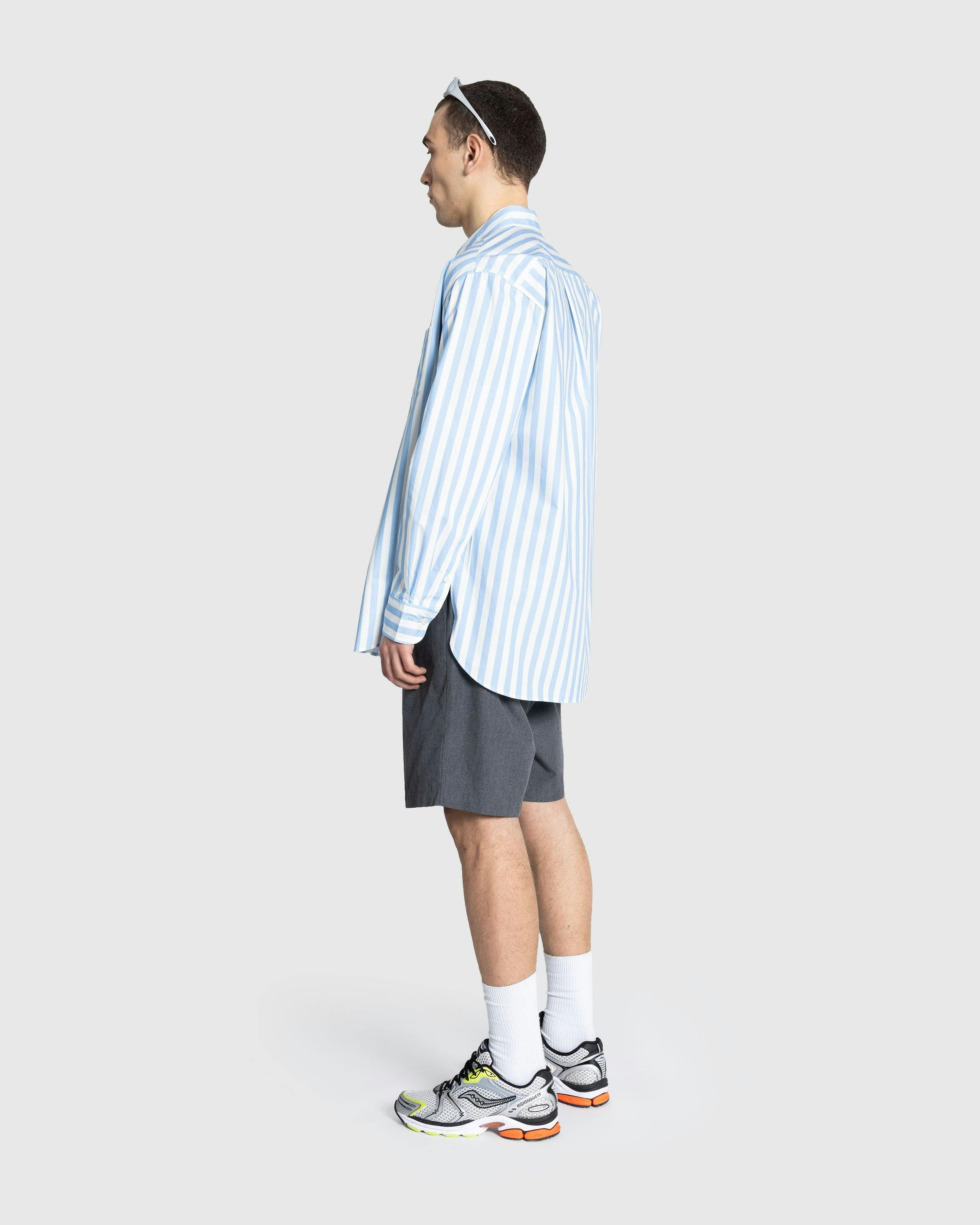 Meta Campania Collective - Pablo Exaggerated Unlined Organic Cotton Poplin Shirt Light Blue Stripe - Clothing - Blue - Image 4