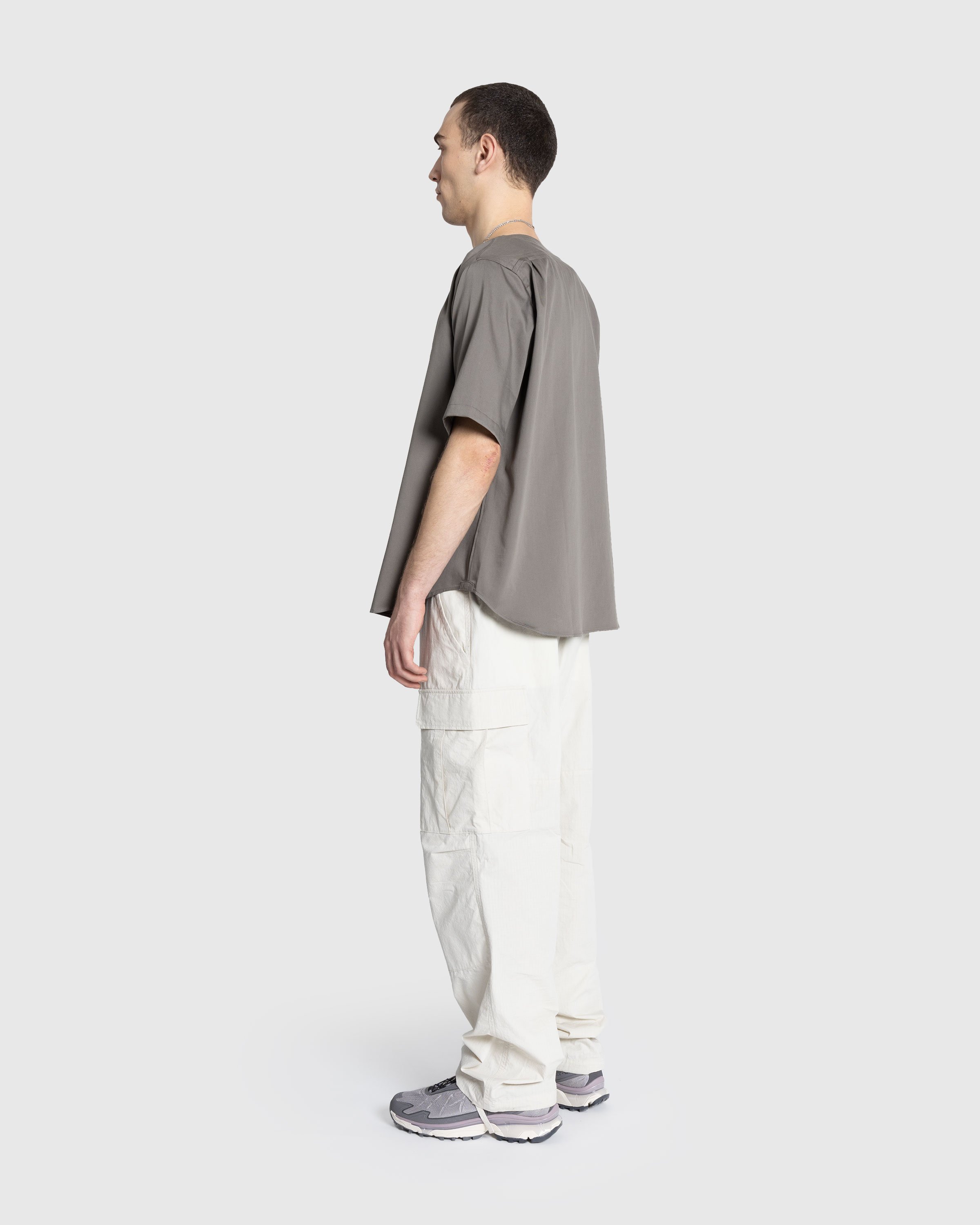 Meta Campania Collective - Mike Short Sleeve Cotton Baseball Shirt Weimaraner Grey - Clothing - Grey - Image 4
