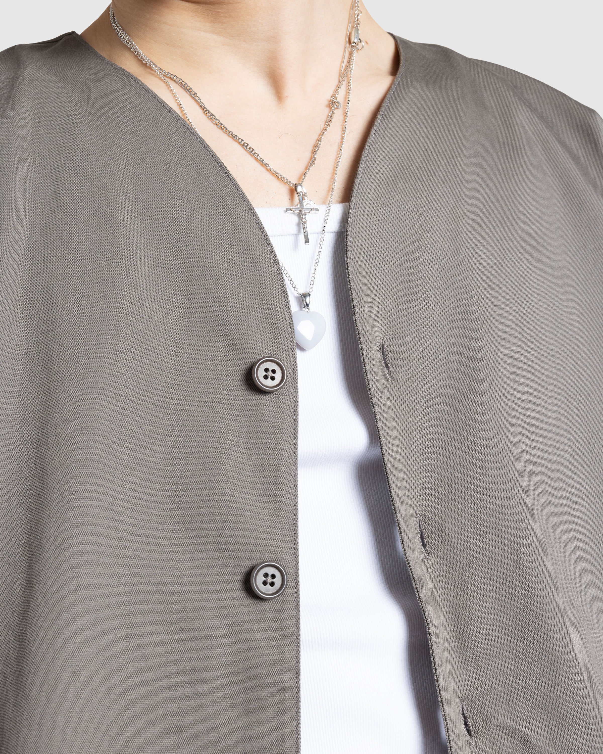 Meta Campania Collective - Mike Short Sleeve Cotton Baseball Shirt Weimaraner Grey - Clothing - Grey - Image 5