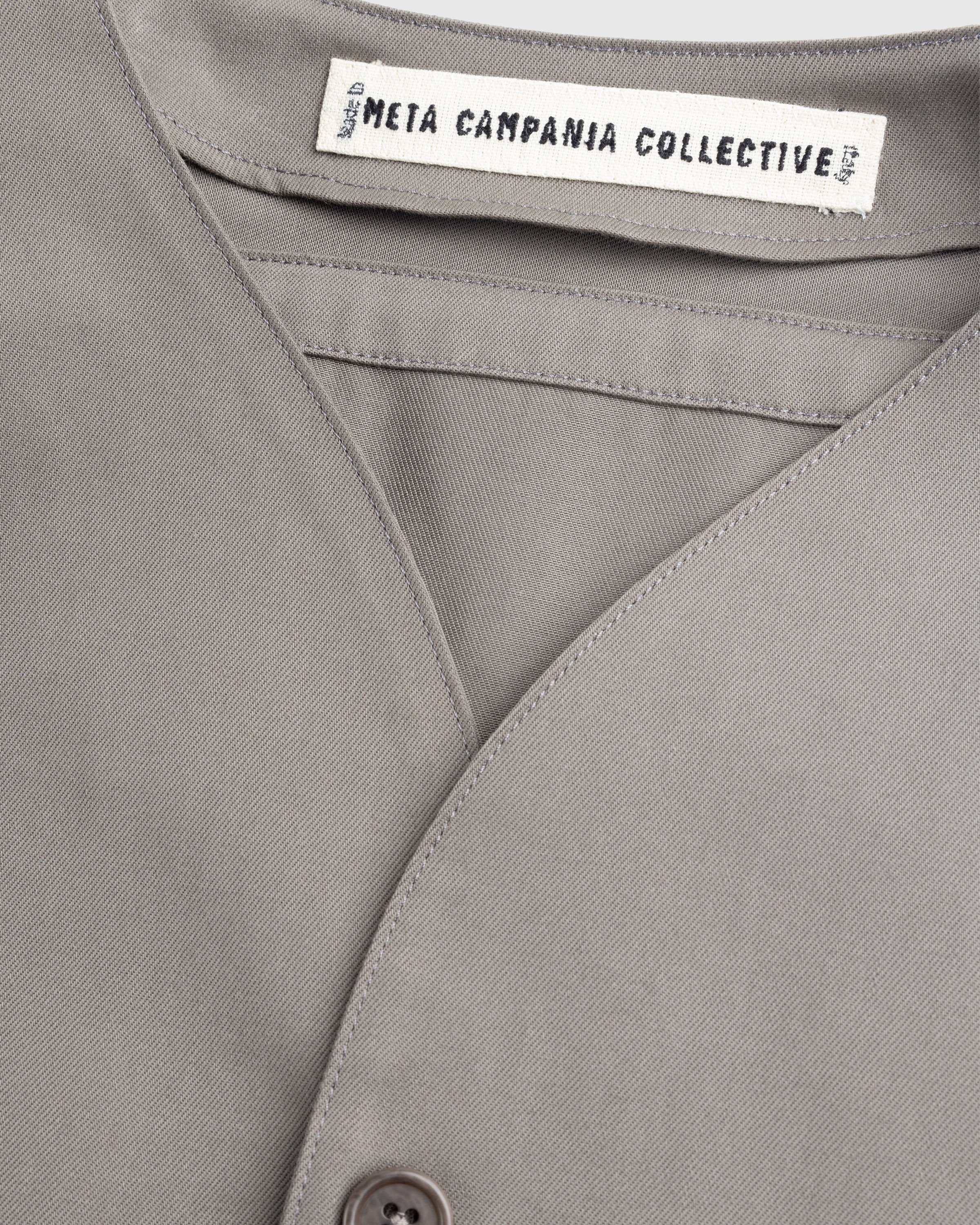 Meta Campania Collective - Mike Short Sleeve Cotton Baseball Shirt Weimaraner Grey - Clothing - Grey - Image 6