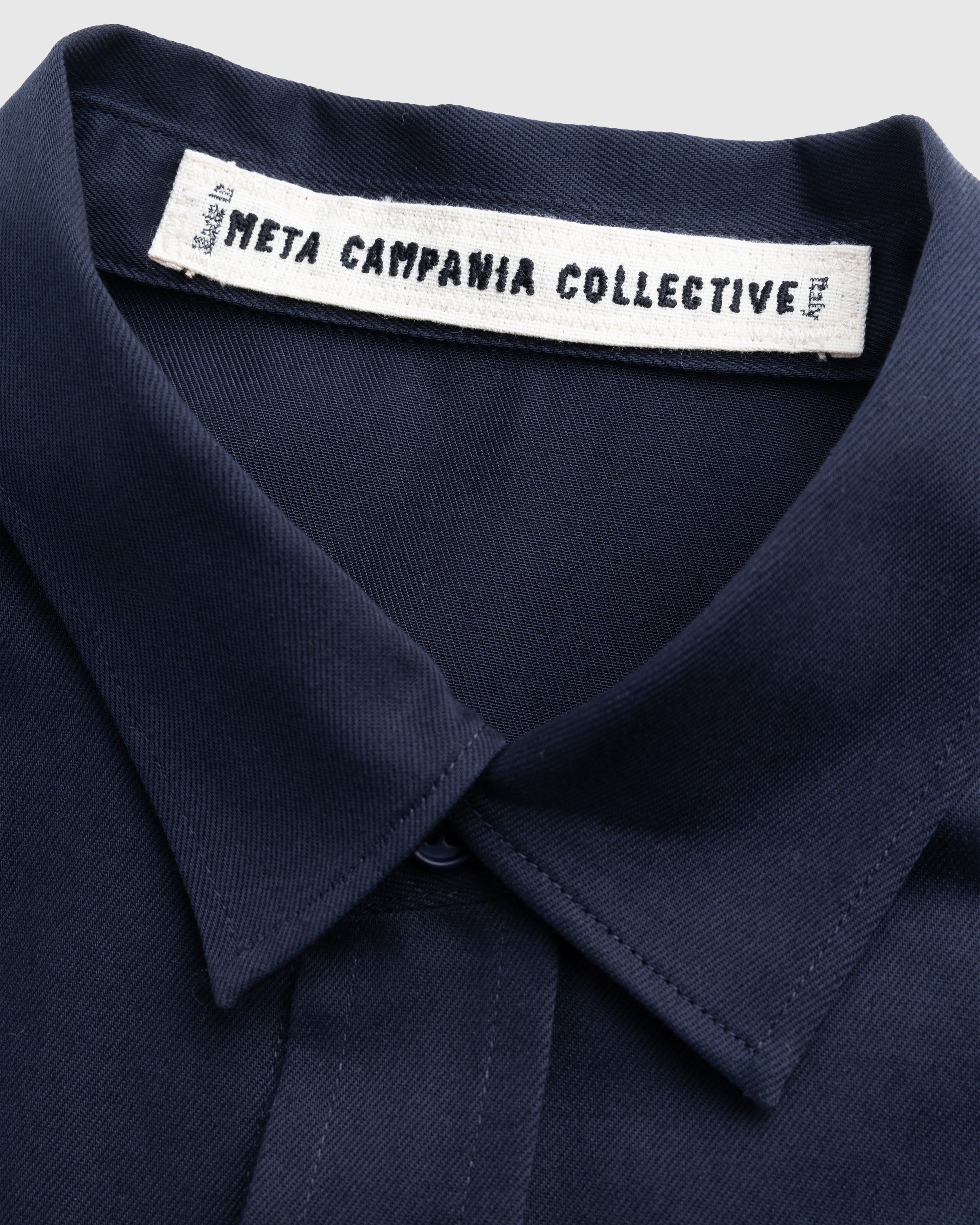 Meta Campania Collective - Pablo Unlined Mid Weight Cotton Shirt Midnight Blue - Clothing - Blue - Image 6