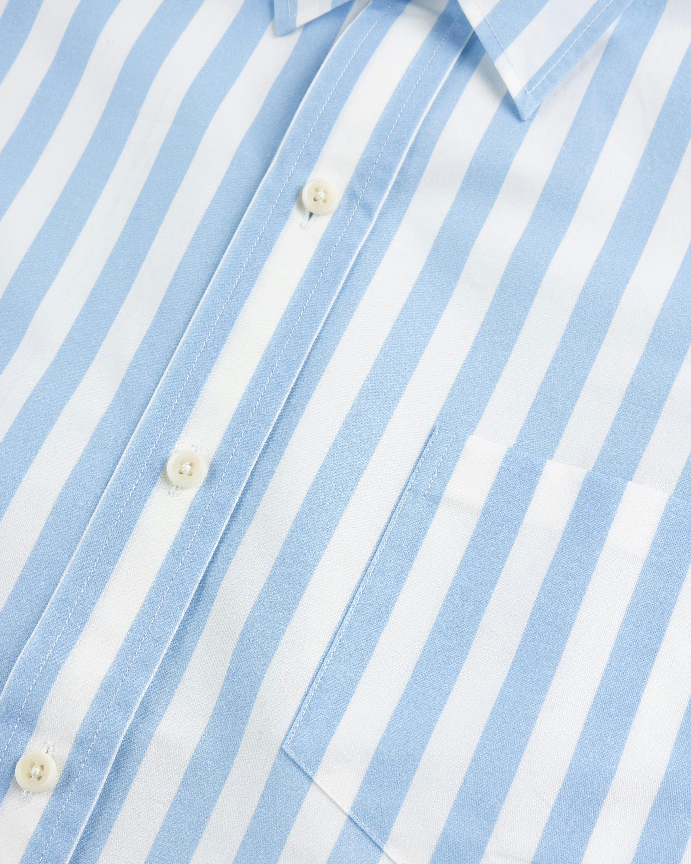 Meta Campania Collective - Pablo Exaggerated Unlined Organic Cotton Poplin Shirt Light Blue Stripe - Clothing - Blue - Image 7