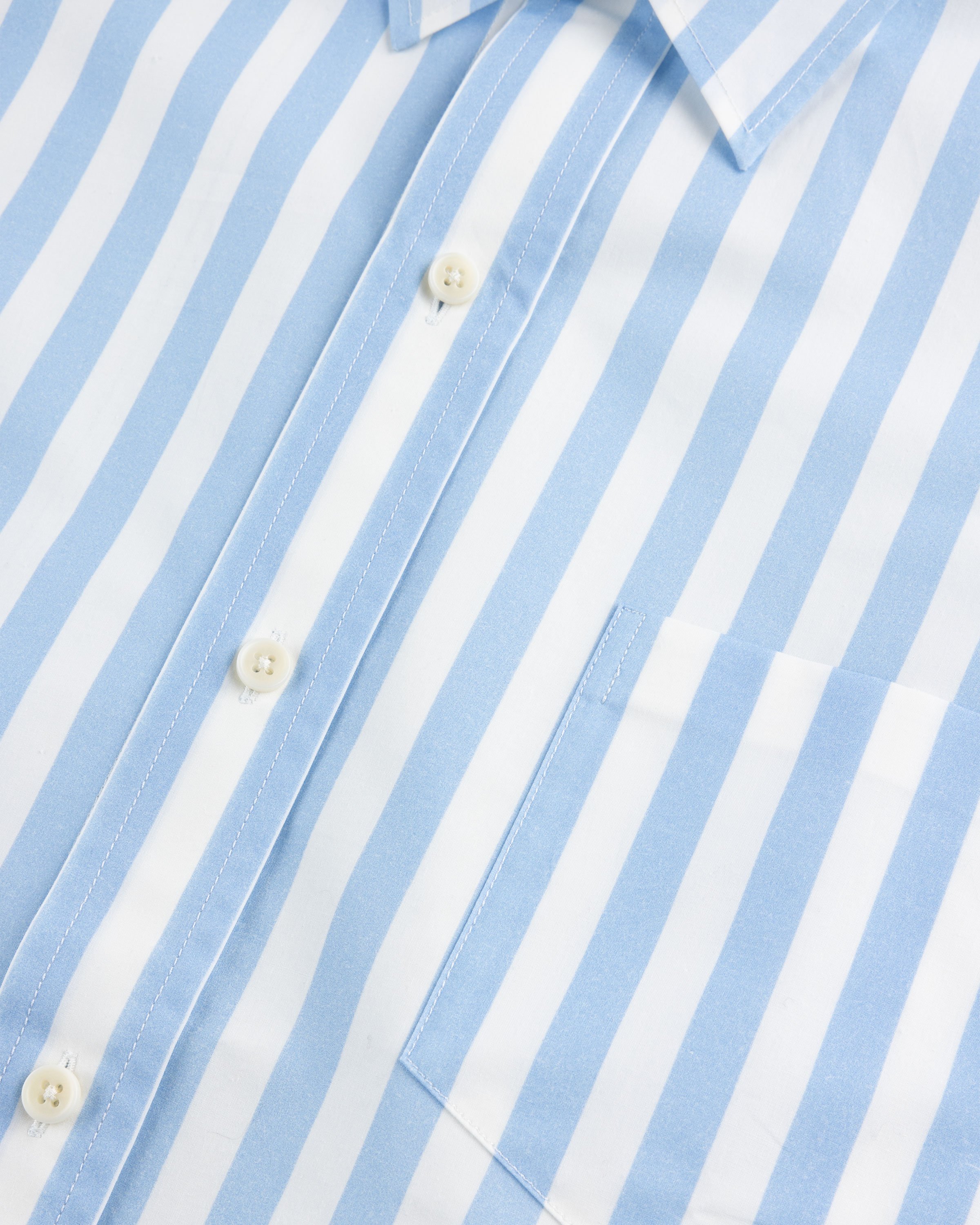 Meta Campania Collective - Pablo Exaggerated Unlined Organic Cotton Poplin Shirt Light Blue Stripe - Clothing - Blue - Image 7