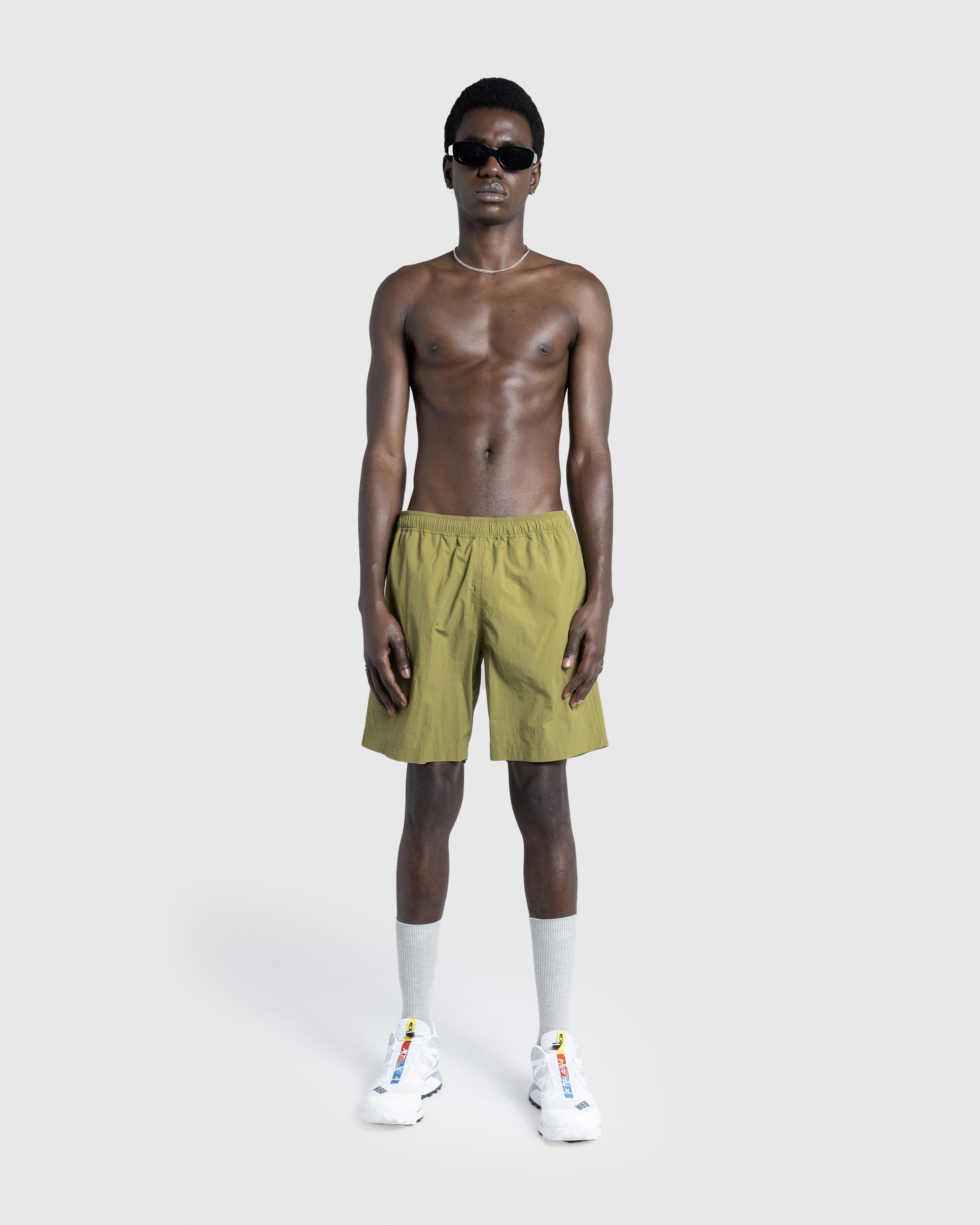 Highsnobiety HS05 - Natural Dyed Nylon Shorts - Clothing - Khaki - Image 4