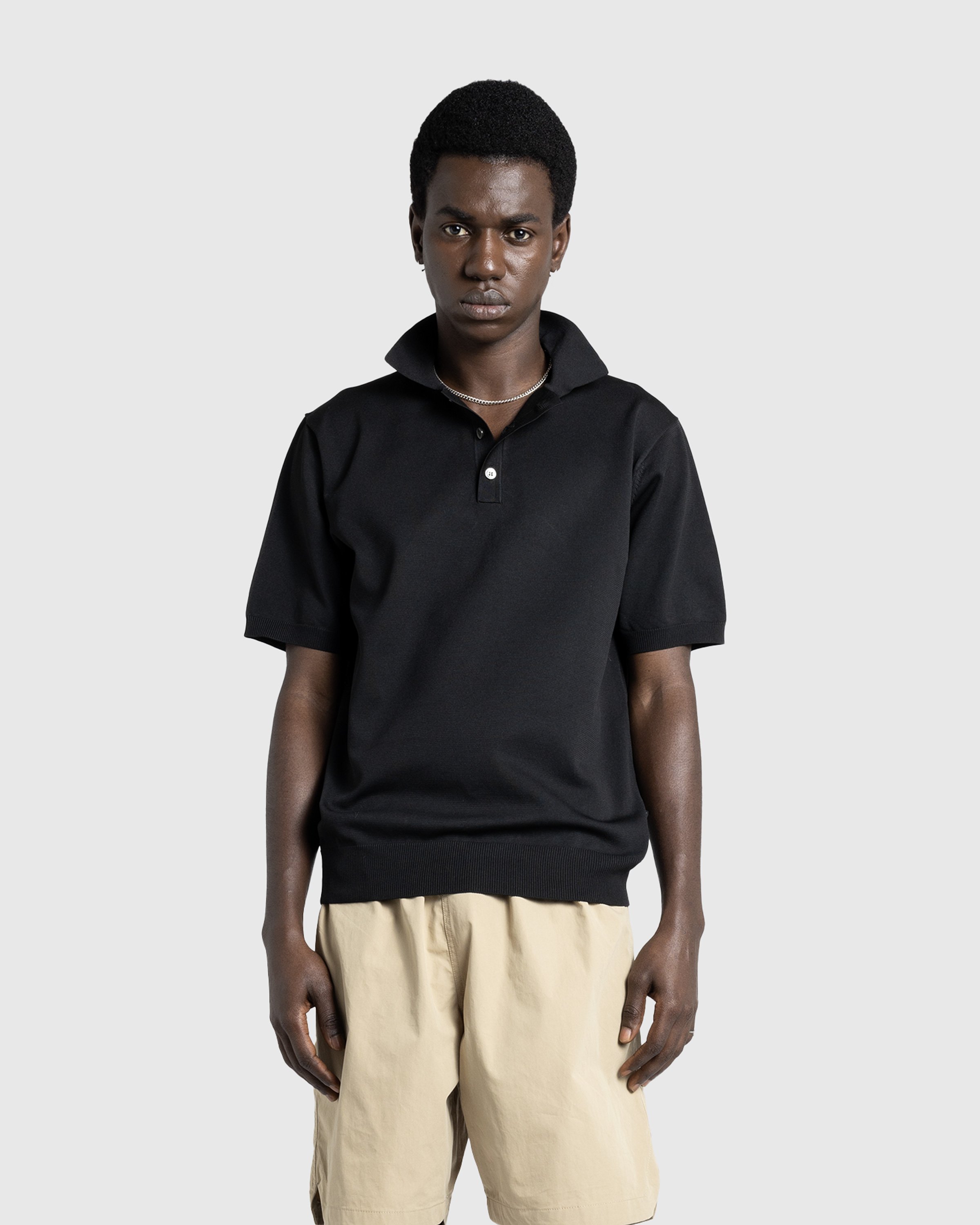 Highsnobiety HS05 - Poly SS Knit Polo - Clothing - Black - Image 3