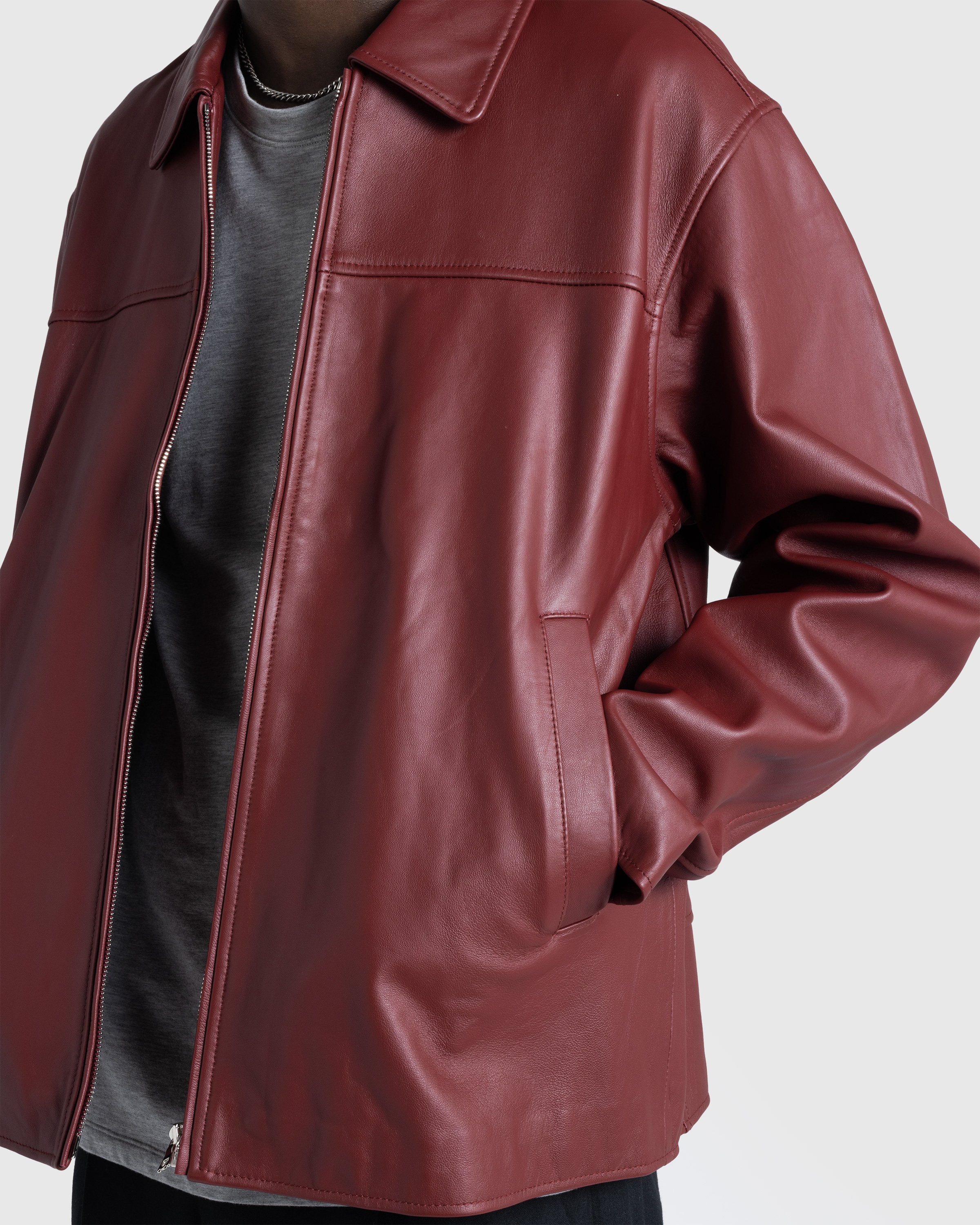 Highsnobiety HS05 - Leather Jacket Burgundy - Clothing - Burgundy - Image 8