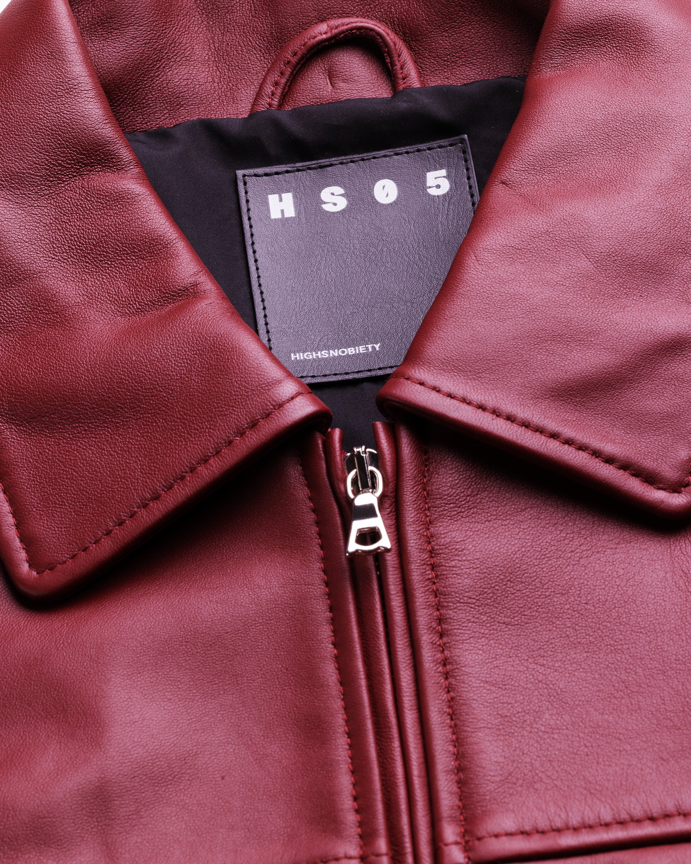 Highsnobiety HS05 - Leather Jacket Burgundy - Clothing - Burgundy - Image 9