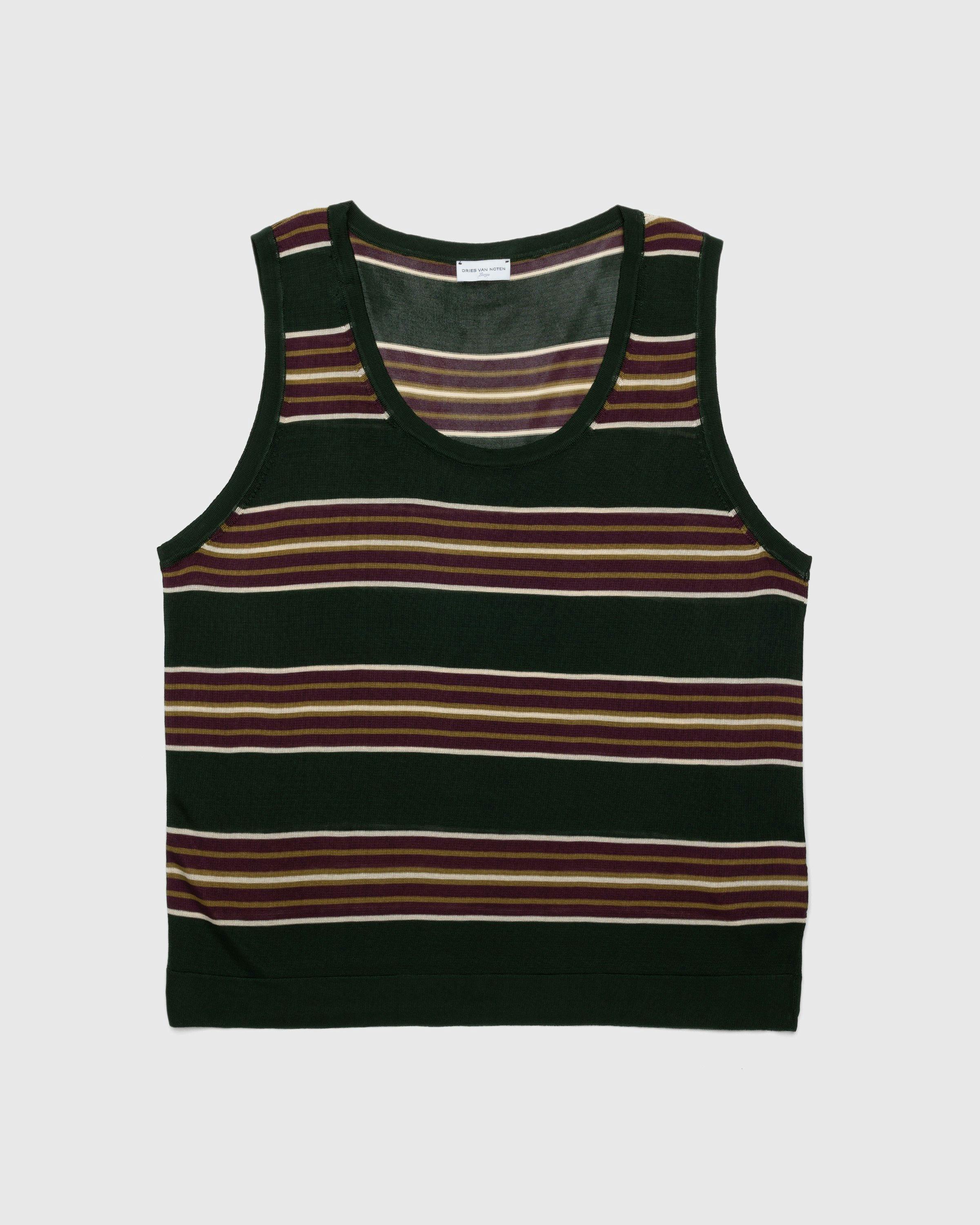 Dries van Noten - Milenco Striped Tank Top Bottle - Clothing - Green - Image 1