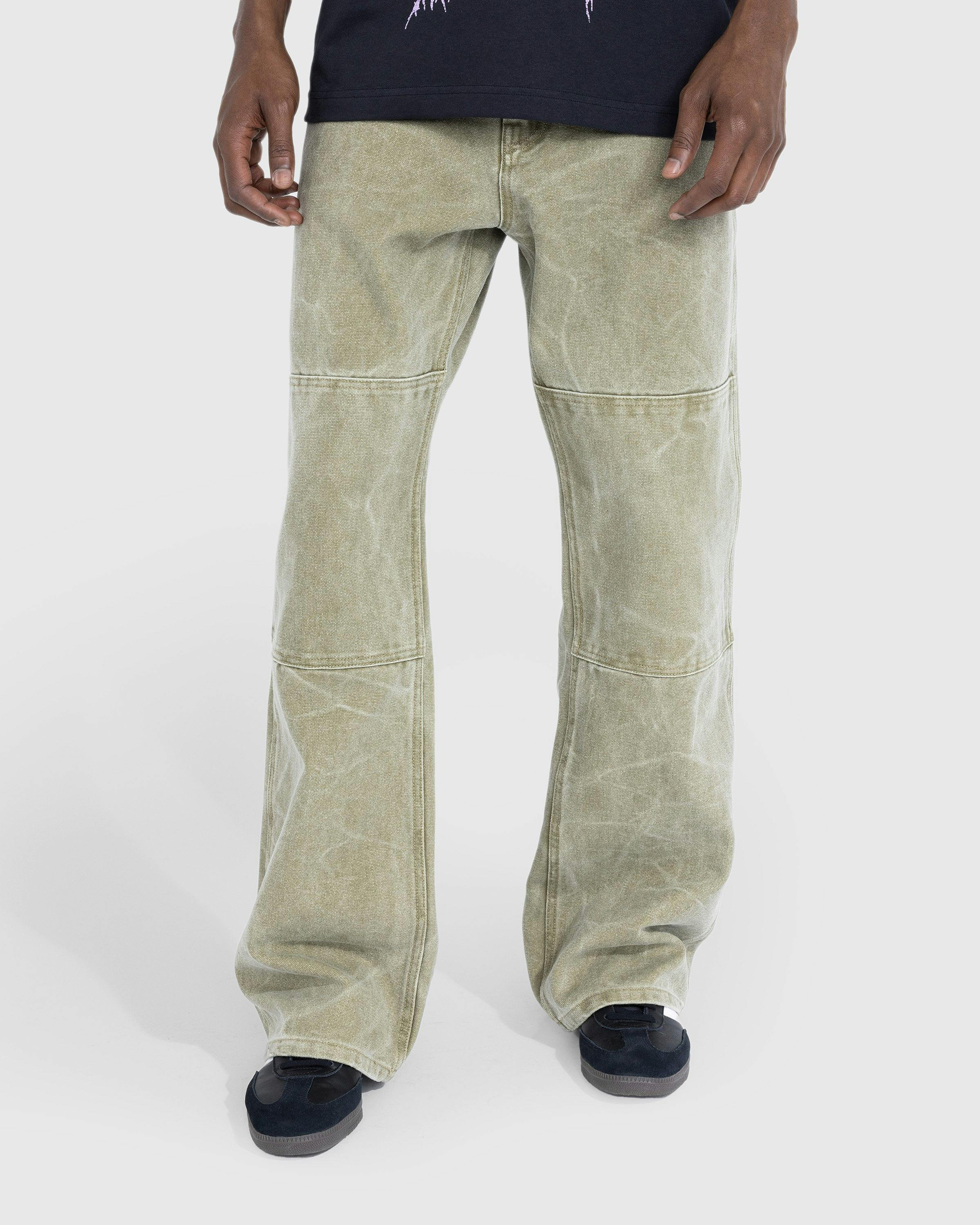 Acne Studios - Cotton Canvas Trousers Khaki Beige - Clothing - Green - Image 2