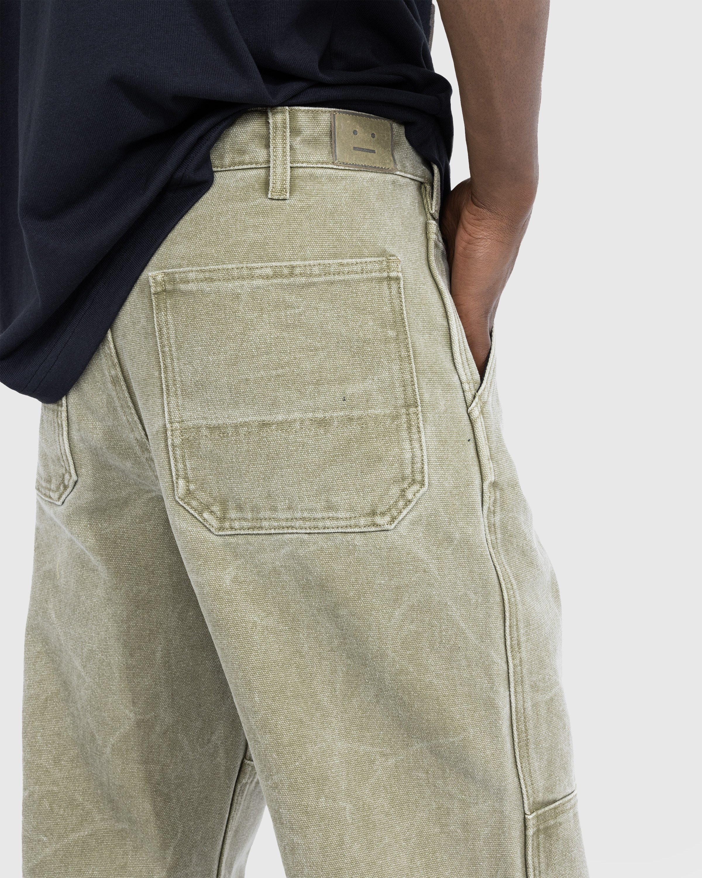 Acne Studios - Cotton Canvas Trousers Khaki Beige - Clothing - Green - Image 4