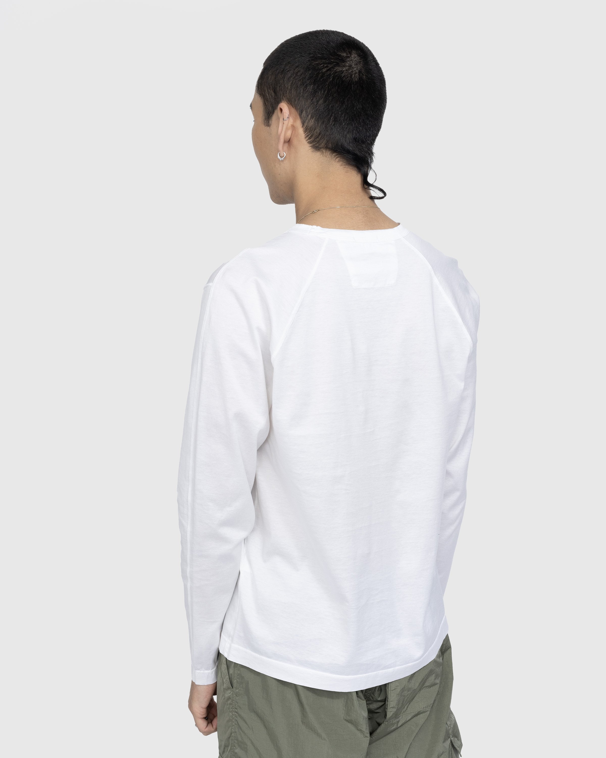 C.P. Company - 70/2 Mercerized Jersey Twisted Long Sleeved Logo T-Shirt White - Clothing - White - Image 3