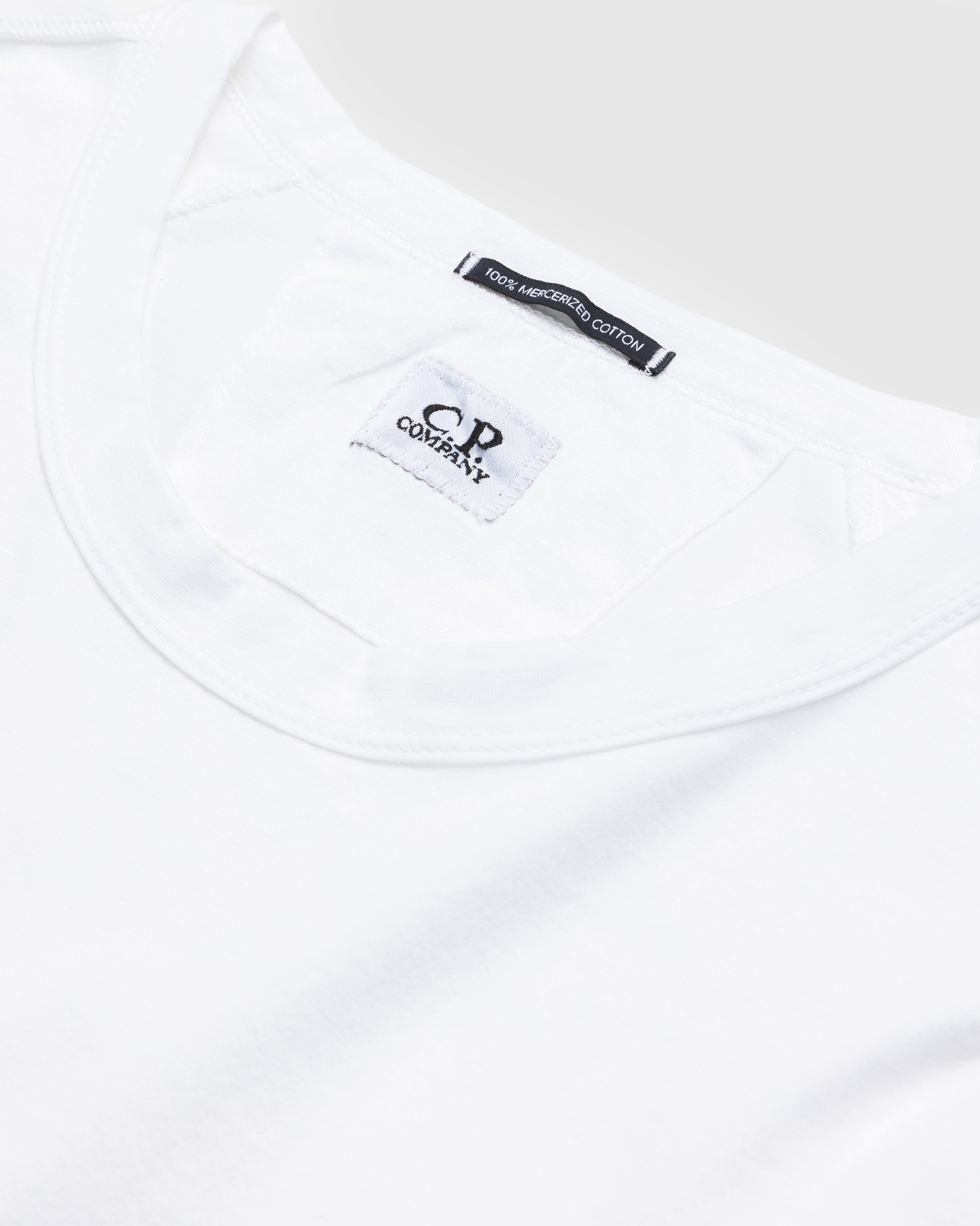 C.P. Company - 70/2 Mercerized Jersey Twisted Long Sleeved Logo T-Shirt White - Clothing - White - Image 4