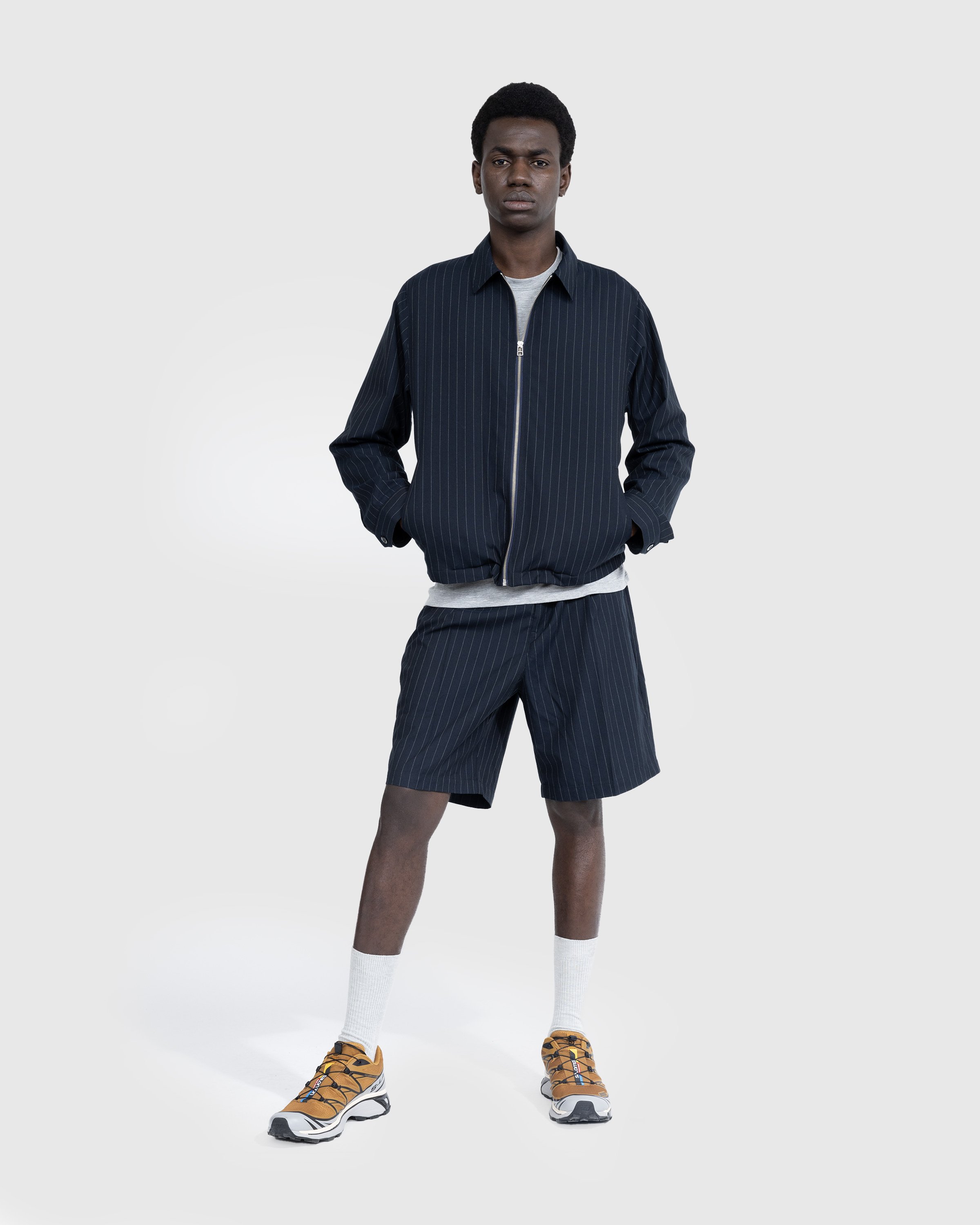 Highsnobiety HS05 - Tropical Suiting Shorts Stripes Navy - Clothing - Stripes Navy - Image 6