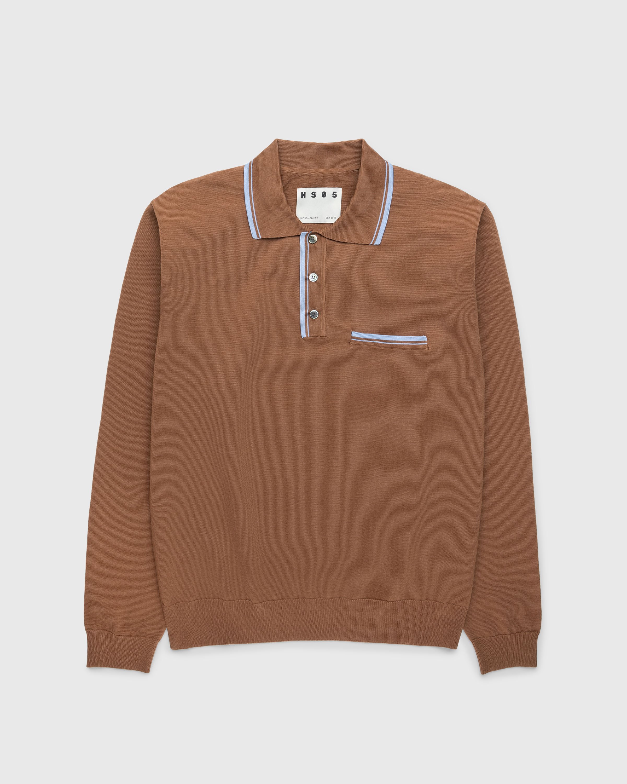 Highsnobiety HS05 - Long Sleeves Knit Polo Brown - Clothing - Brown - Image 1