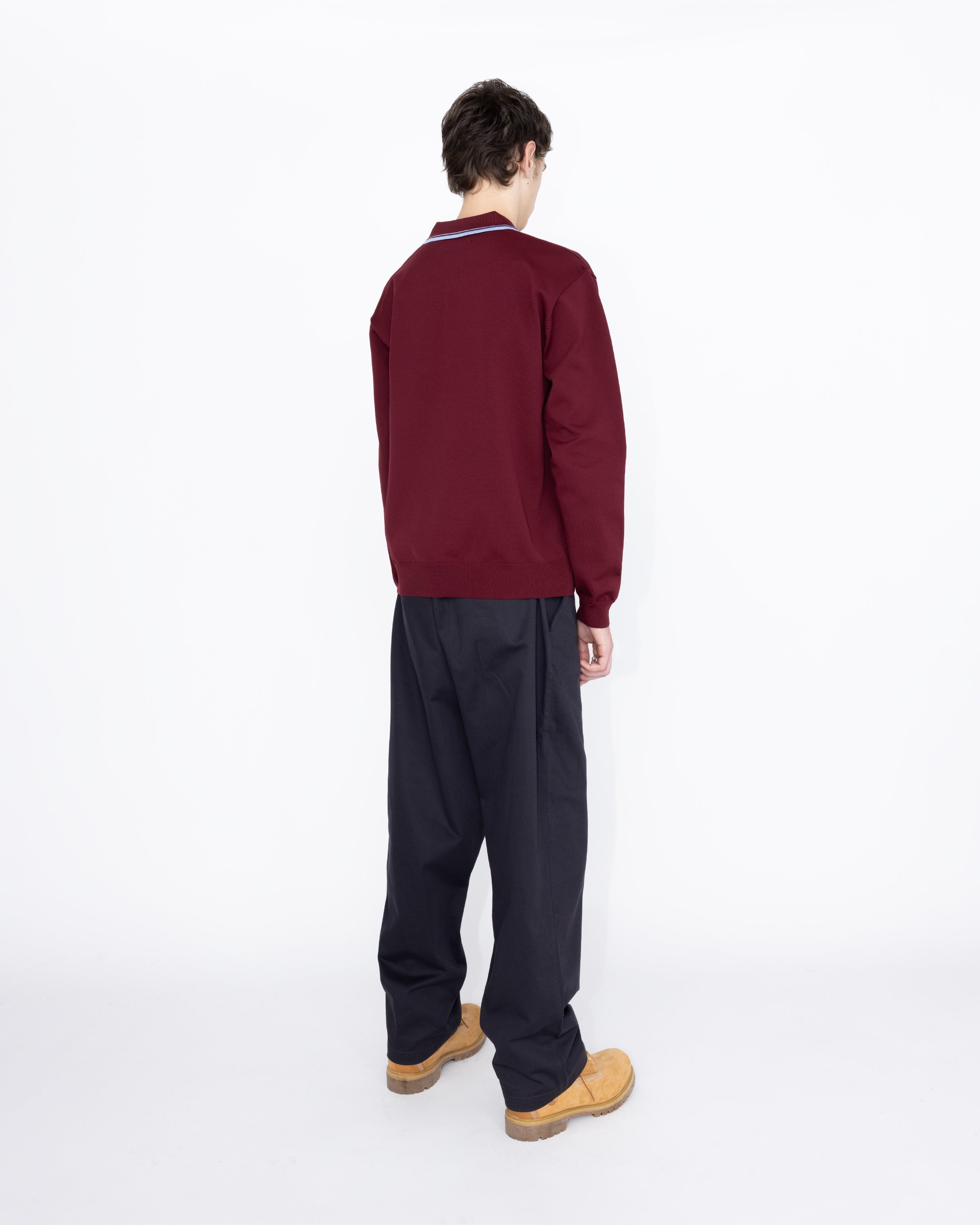 Highsnobiety HS05 - Long Sleeves Knit Polo Bordeaux - Clothing - Red - Image 5
