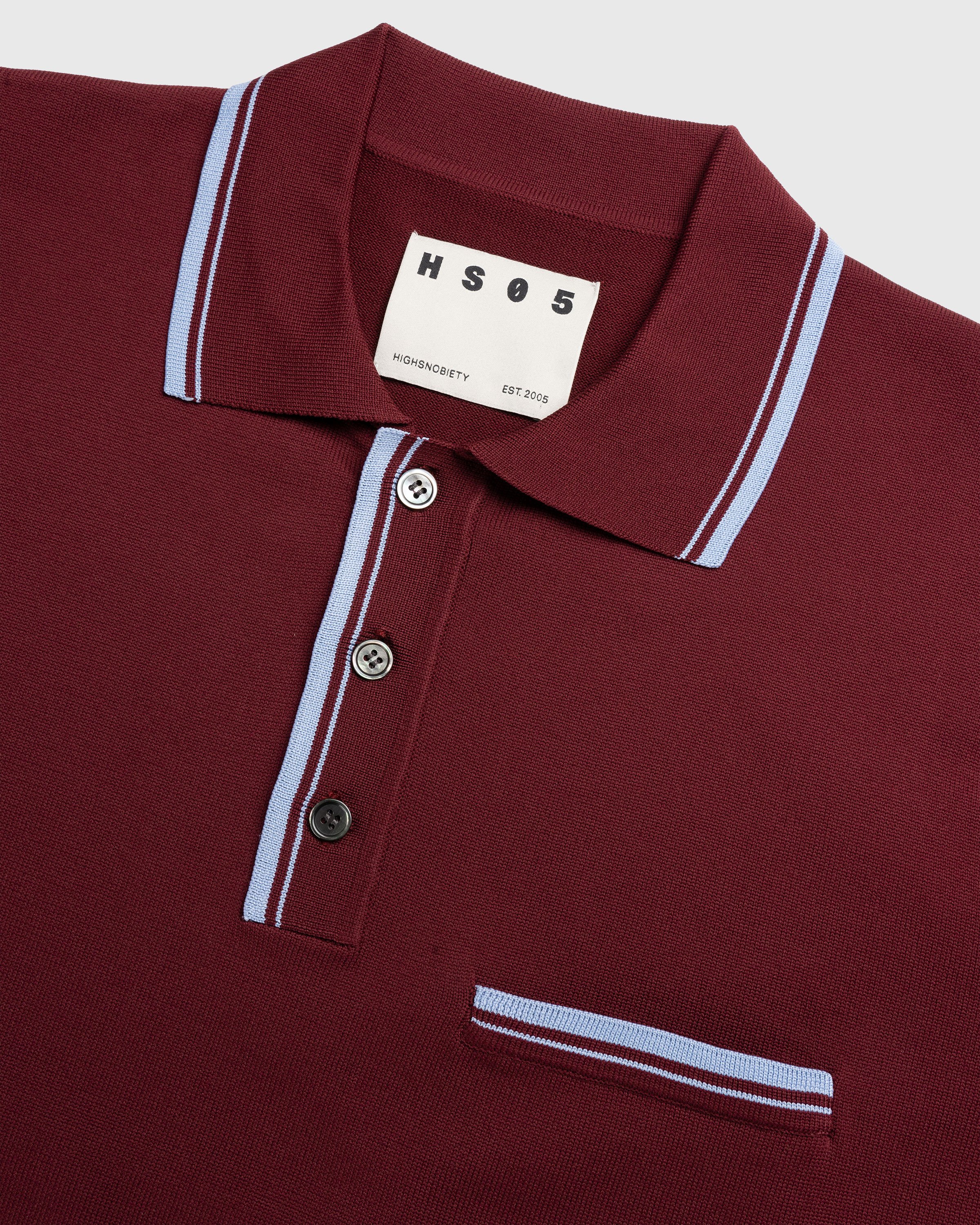 Highsnobiety HS05 - Long Sleeves Knit Polo Bordeaux - Clothing - Red - Image 6