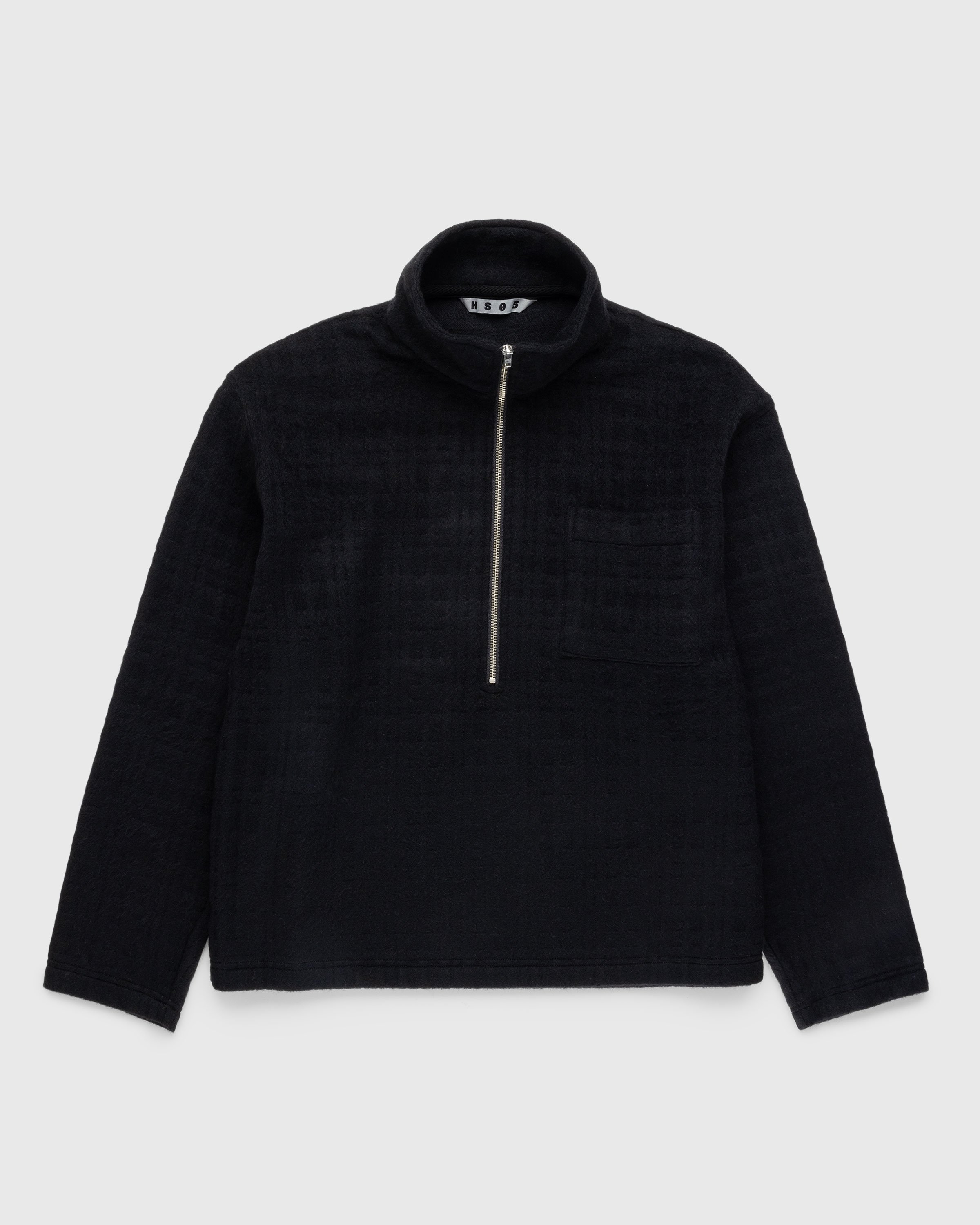 Highsnobiety HS05 - Recycle Wool Blend Fleece Quarter Zip Black - Clothing - Black - Image 1