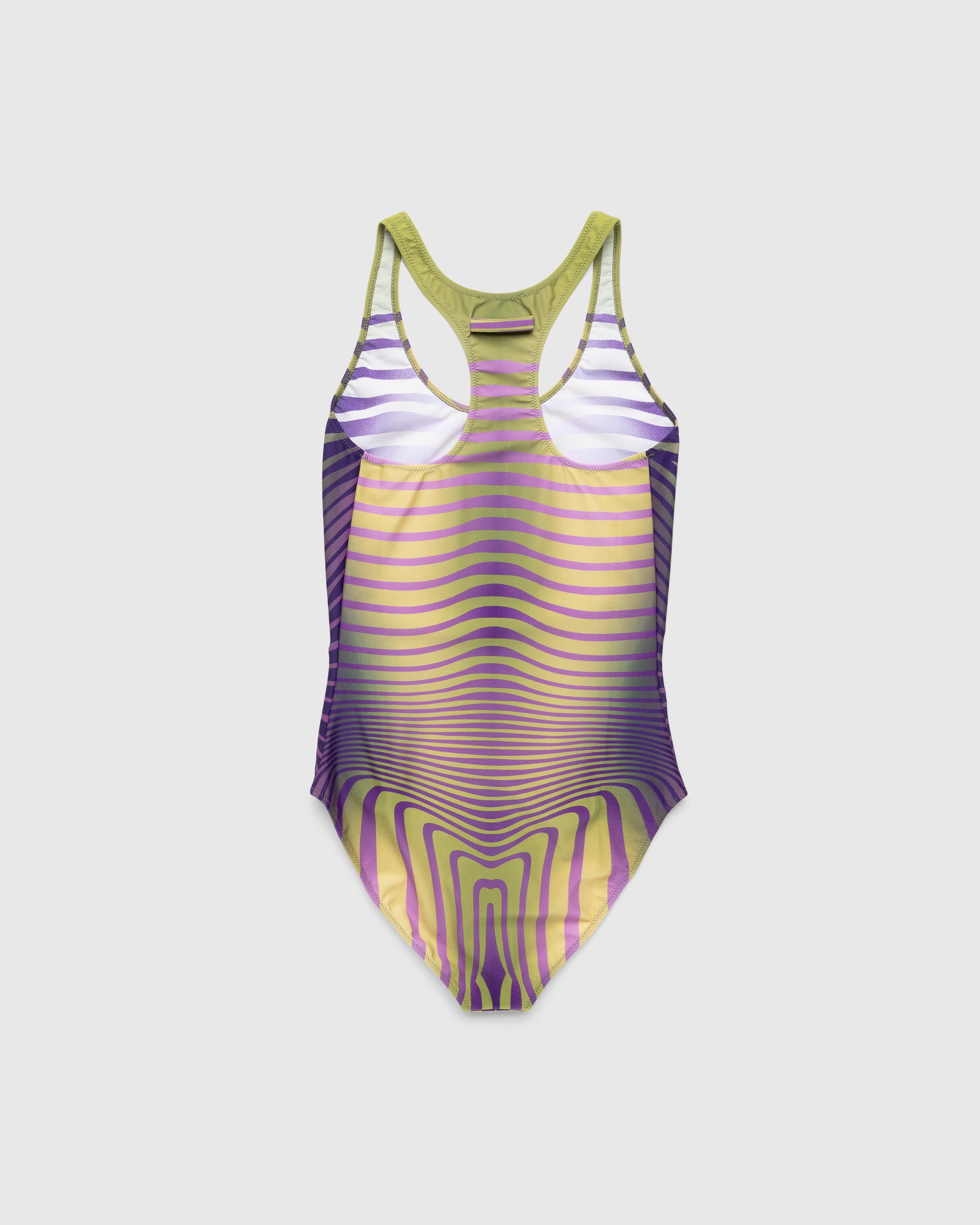 Jean Paul Gaultier - Printed Morphing Stripes Swimsuit Green - Clothing - Green - Image 2