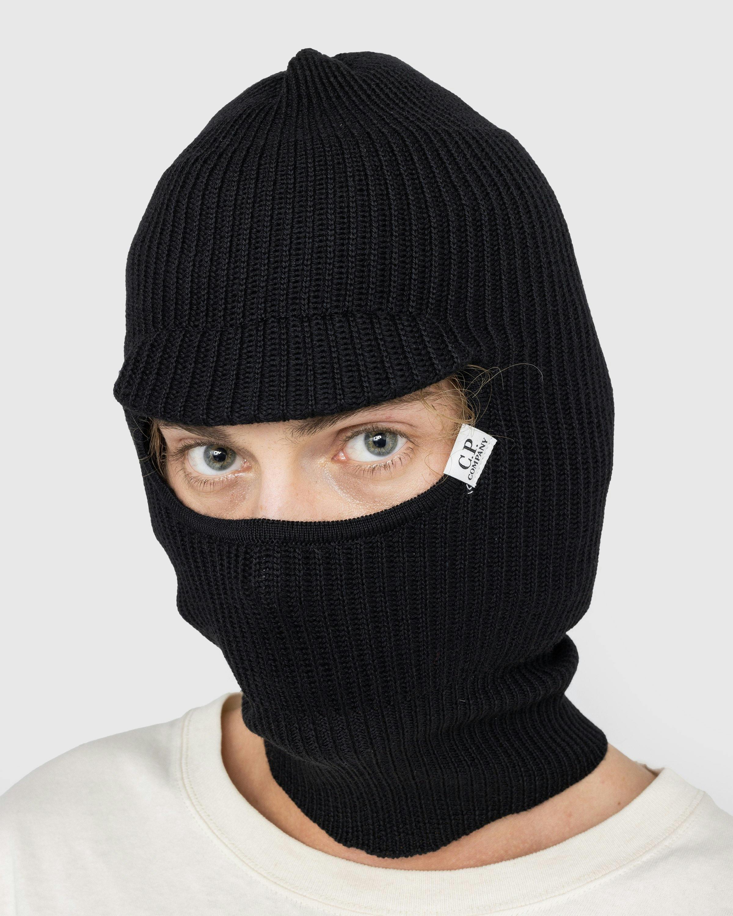 C.P. Company - Rib Knit Wool Balaclava Black - Accessories - Black - Image 4