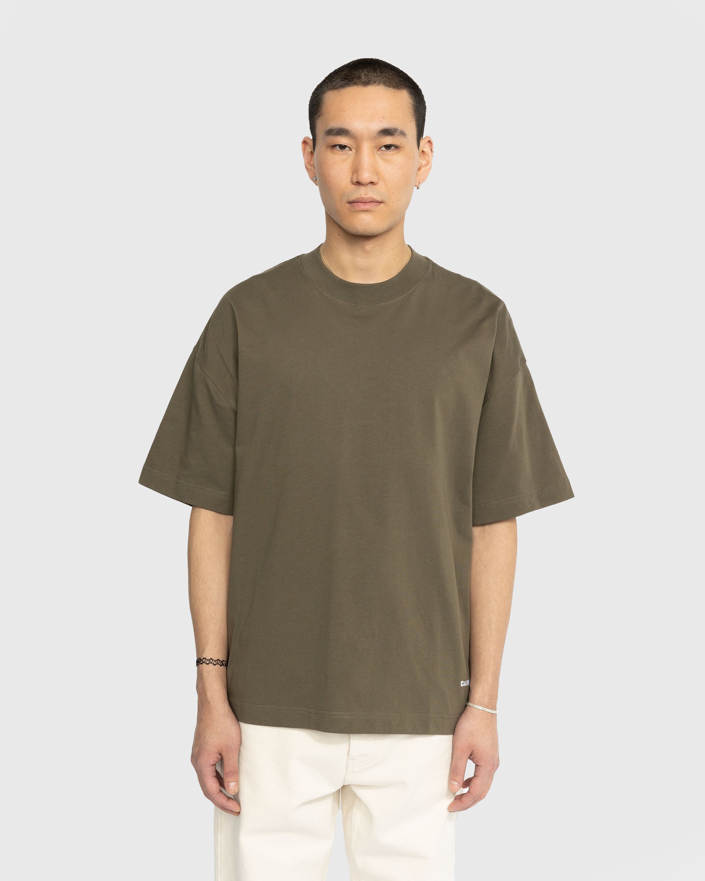 Carhartt WIP - Link Script T-Shirt Green - Clothing - Brown - Image 2