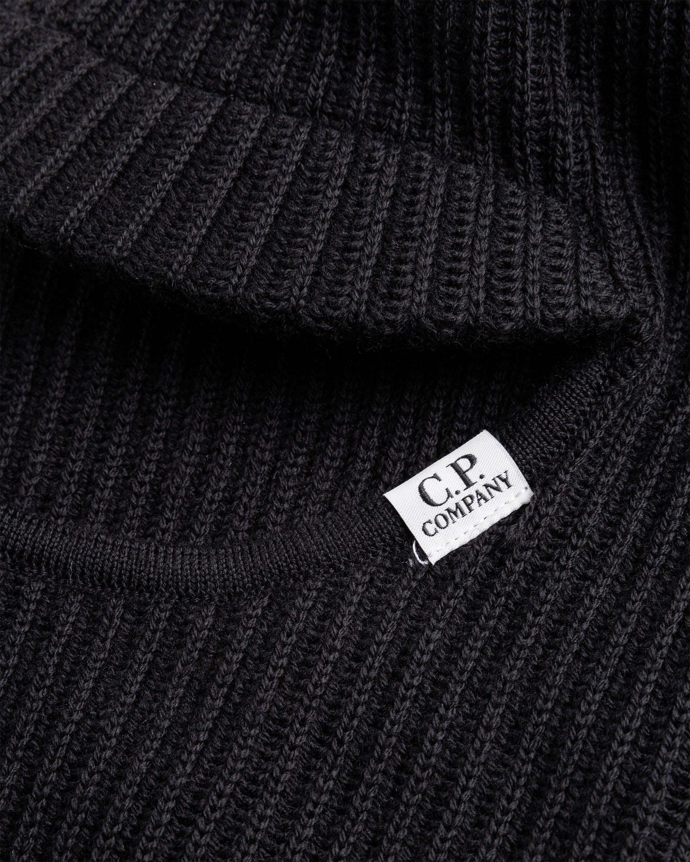 C.P. Company - Rib Knit Wool Balaclava Black - Accessories - Black - Image 5
