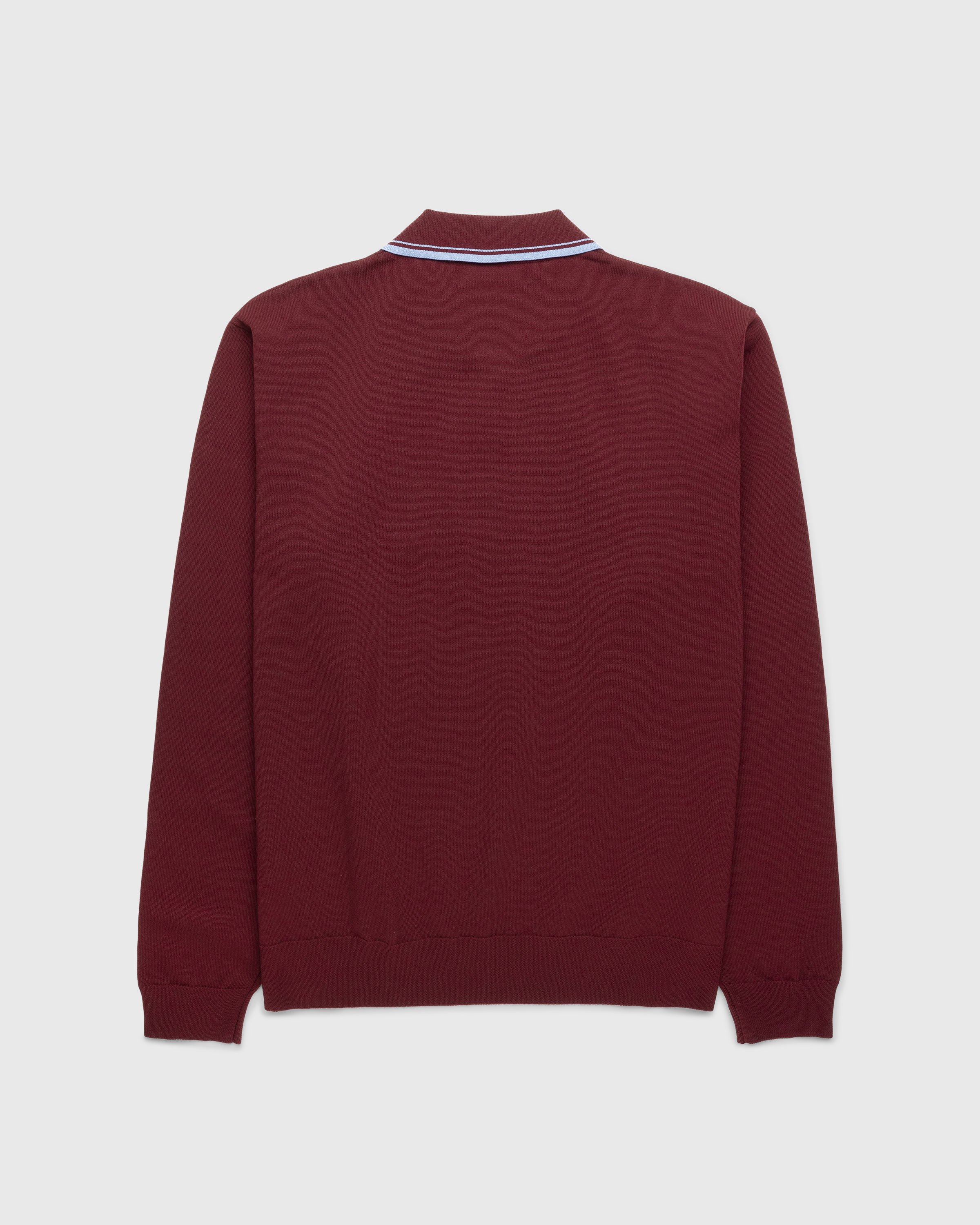 Highsnobiety HS05 - Long Sleeves Knit Polo Bordeaux - Clothing - Red - Image 2