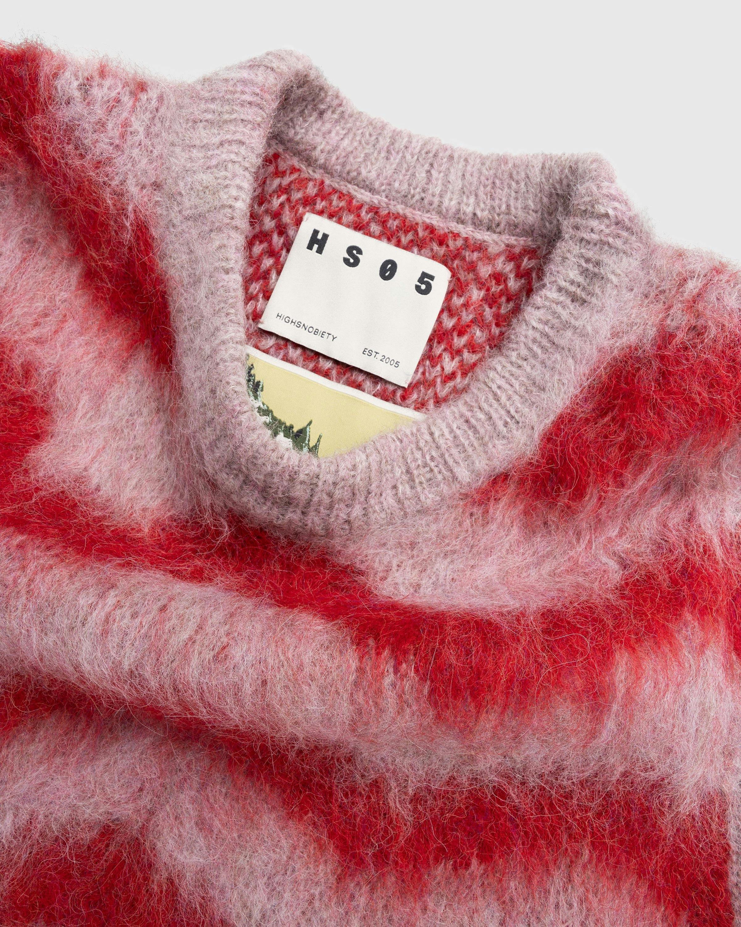 Highsnobiety HS05 - Alpaca Fuzzy Wave Sweater Vest Pale Rose/Red - Clothing - Multi - Image 6