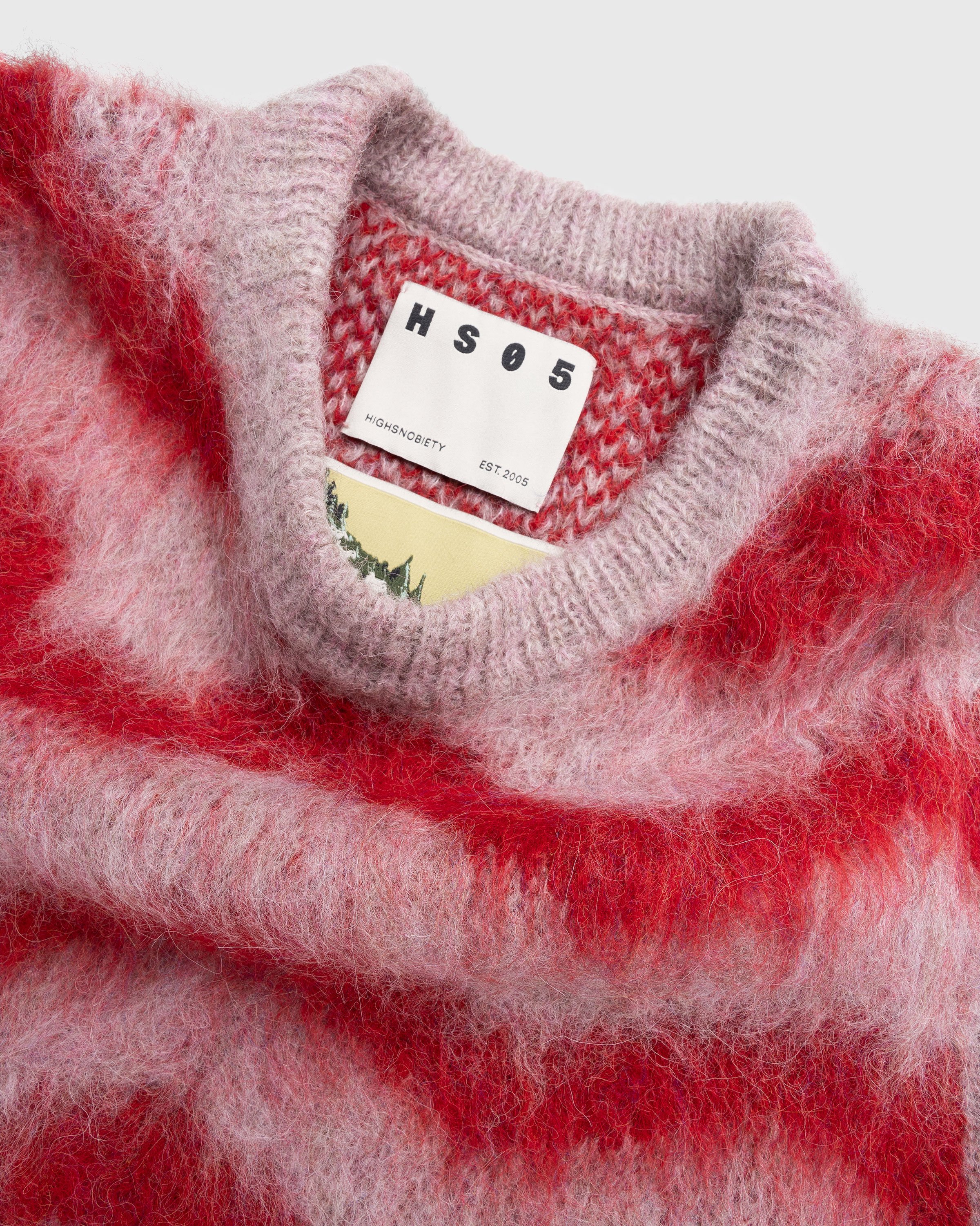 Highsnobiety HS05 - Alpaca Fuzzy Wave Sweater Vest Pale Rose/Red - Clothing - Multi - Image 6