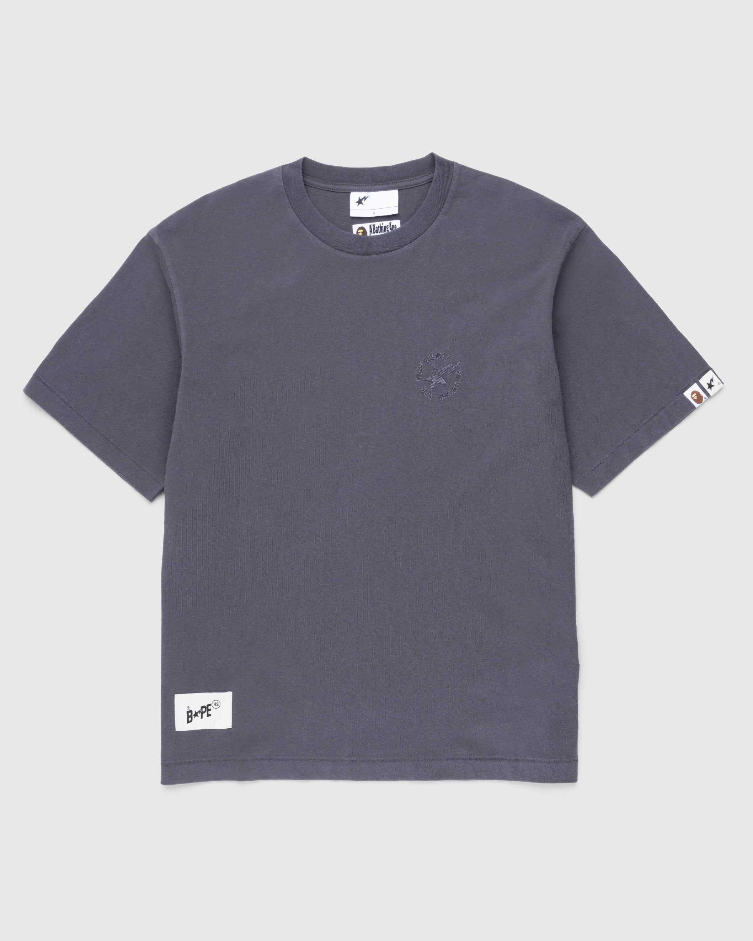 BAPE x Highsnobiety - Heavy Washed T-Shirt Charcoal - Clothing - Grey - Image 1