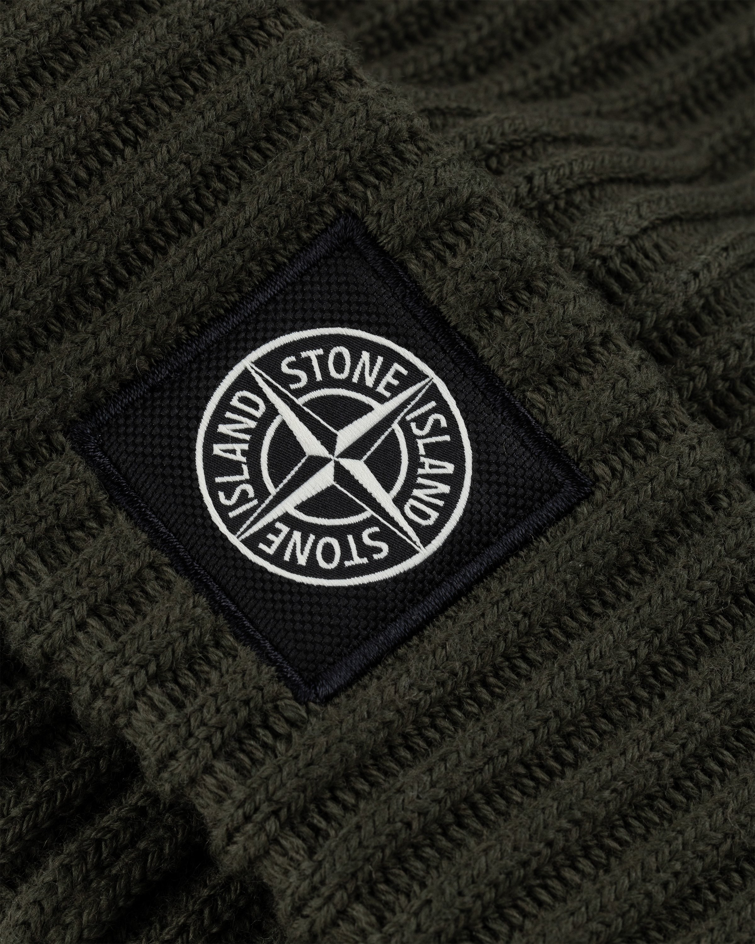 Stone Island - Ribbed Wool Beanie Olive - Accessories - Green - Image 4
