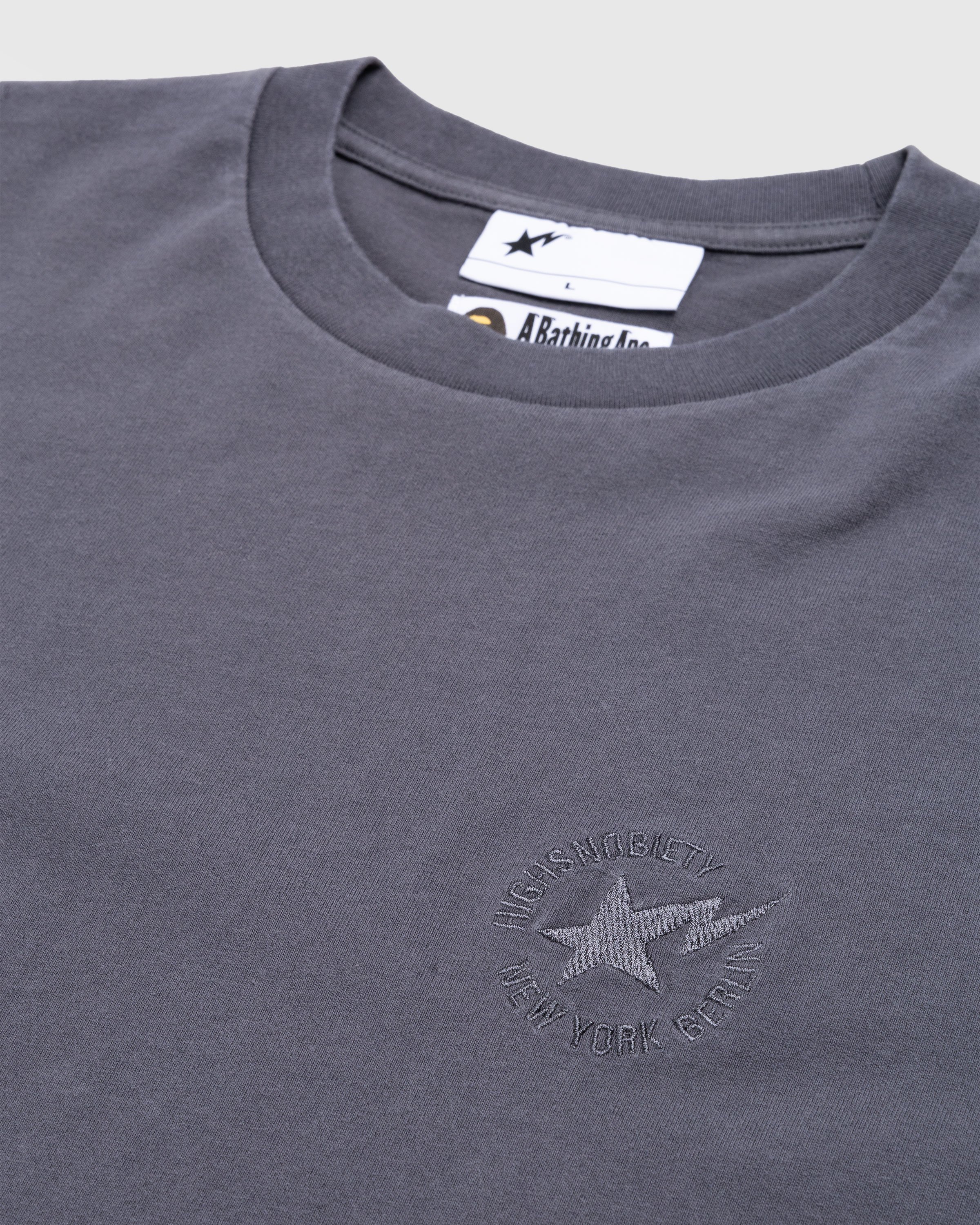 BAPE x Highsnobiety - Heavy Washed T-Shirt Charcoal - Clothing - Grey - Image 4