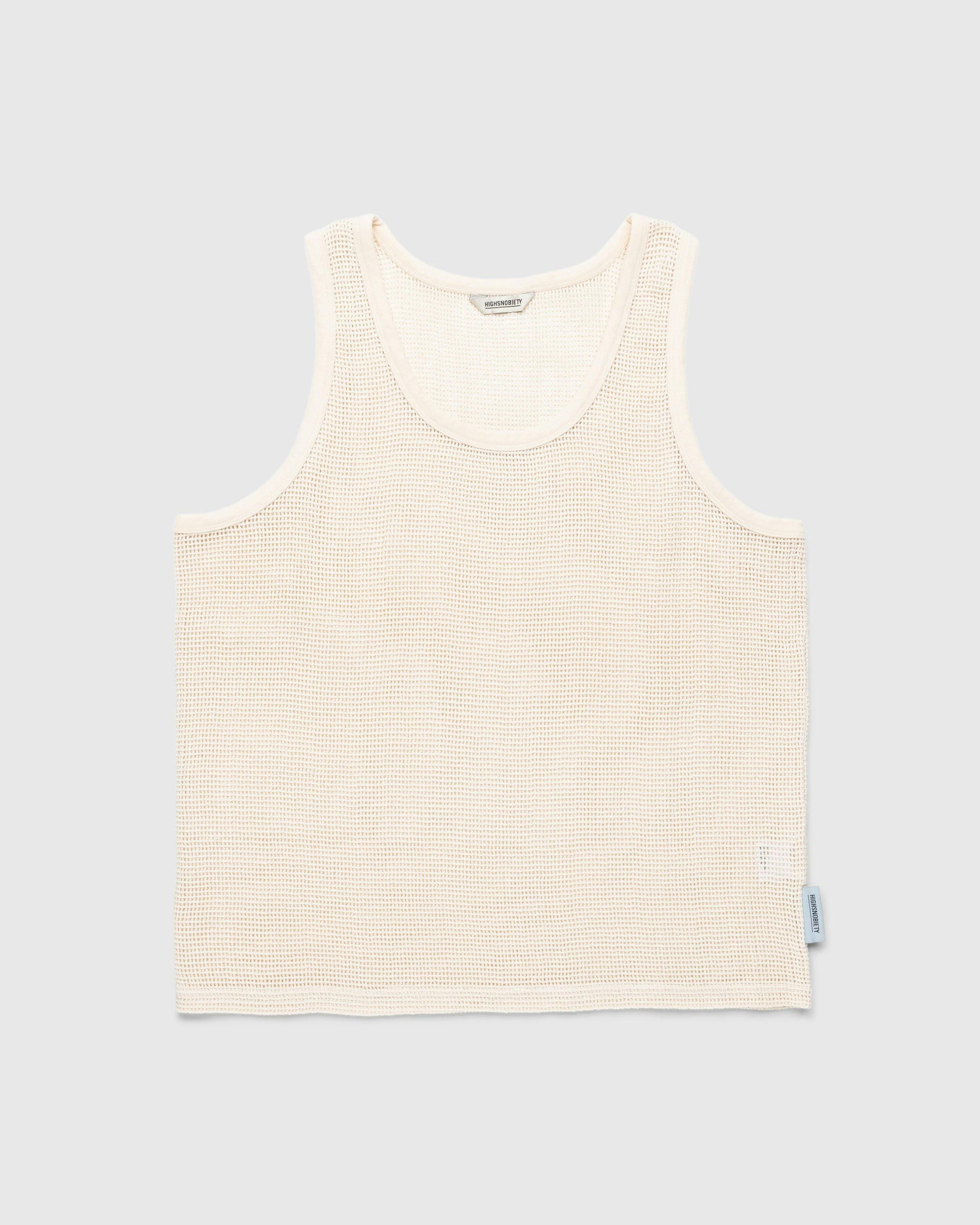 Highsnobiety - Cotton Mesh Knit Tank Top Eggshell - Clothing - Beige - Image 1