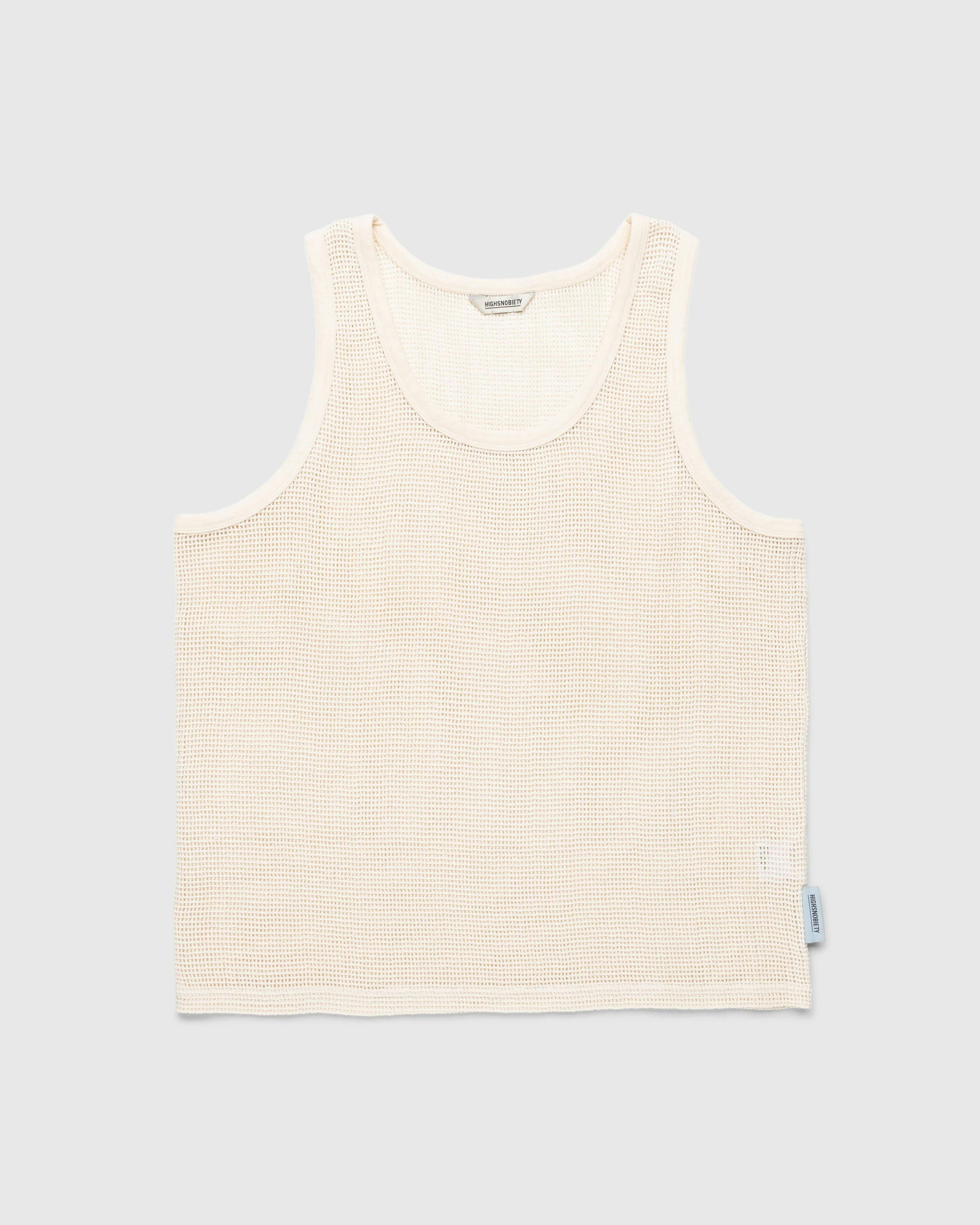 Highsnobiety - Cotton Mesh Knit Tank Top Eggshell - Clothing - Beige - Image 1