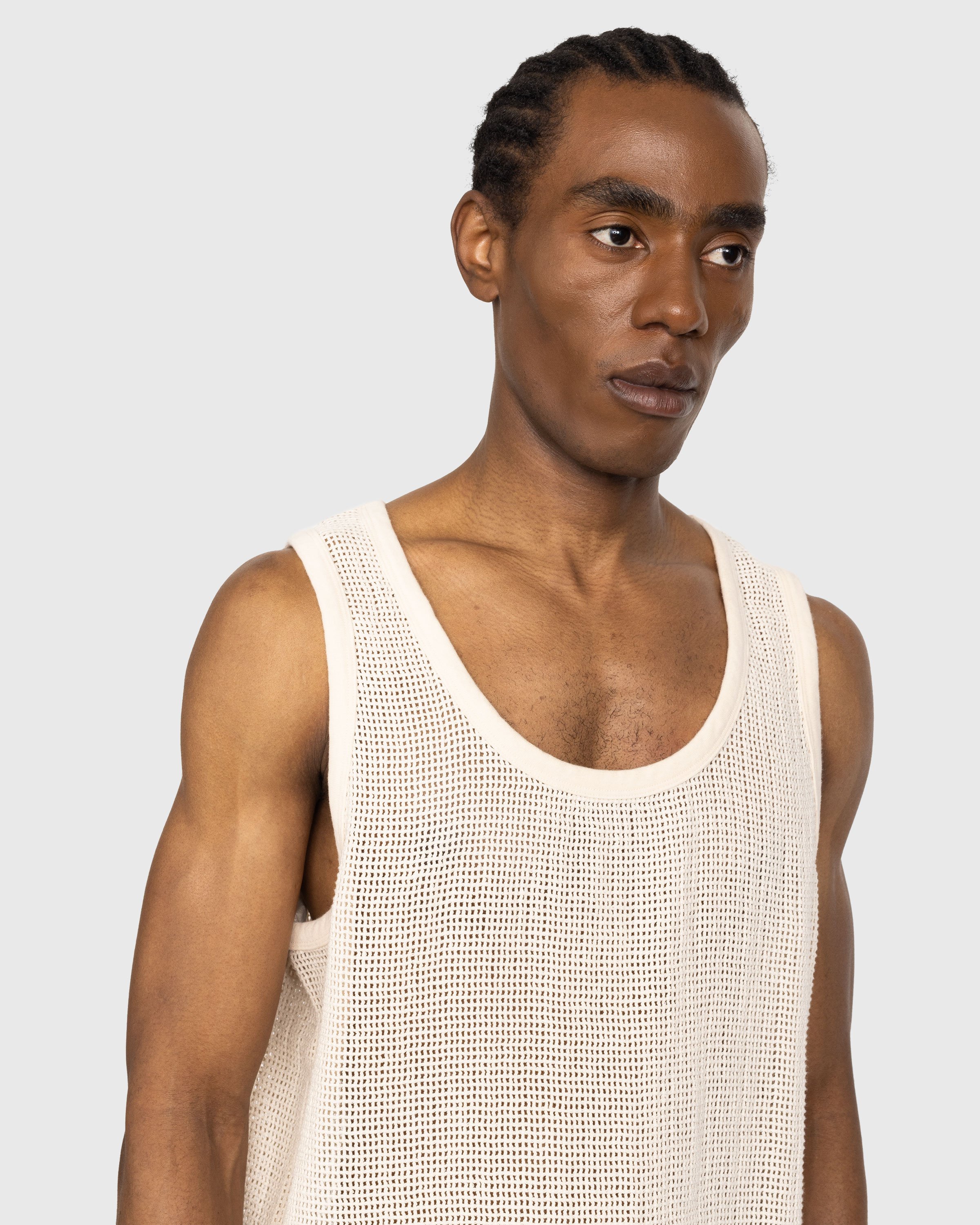 Highsnobiety - Cotton Mesh Knit Tank Top Eggshell - Clothing - Beige - Image 5