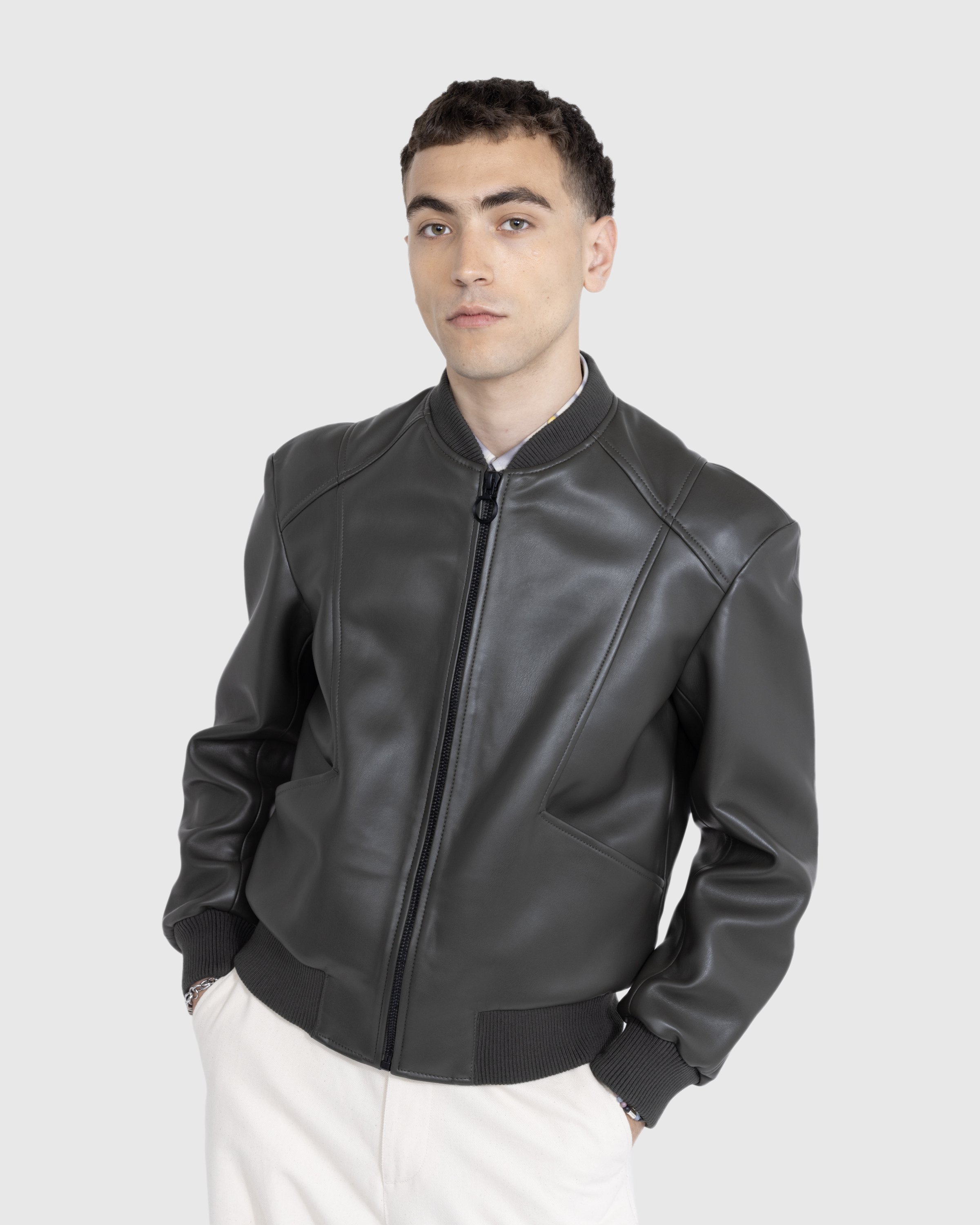 Trussardi - Jacket Faux Leather Bonded - Clothing - Green - Image 3