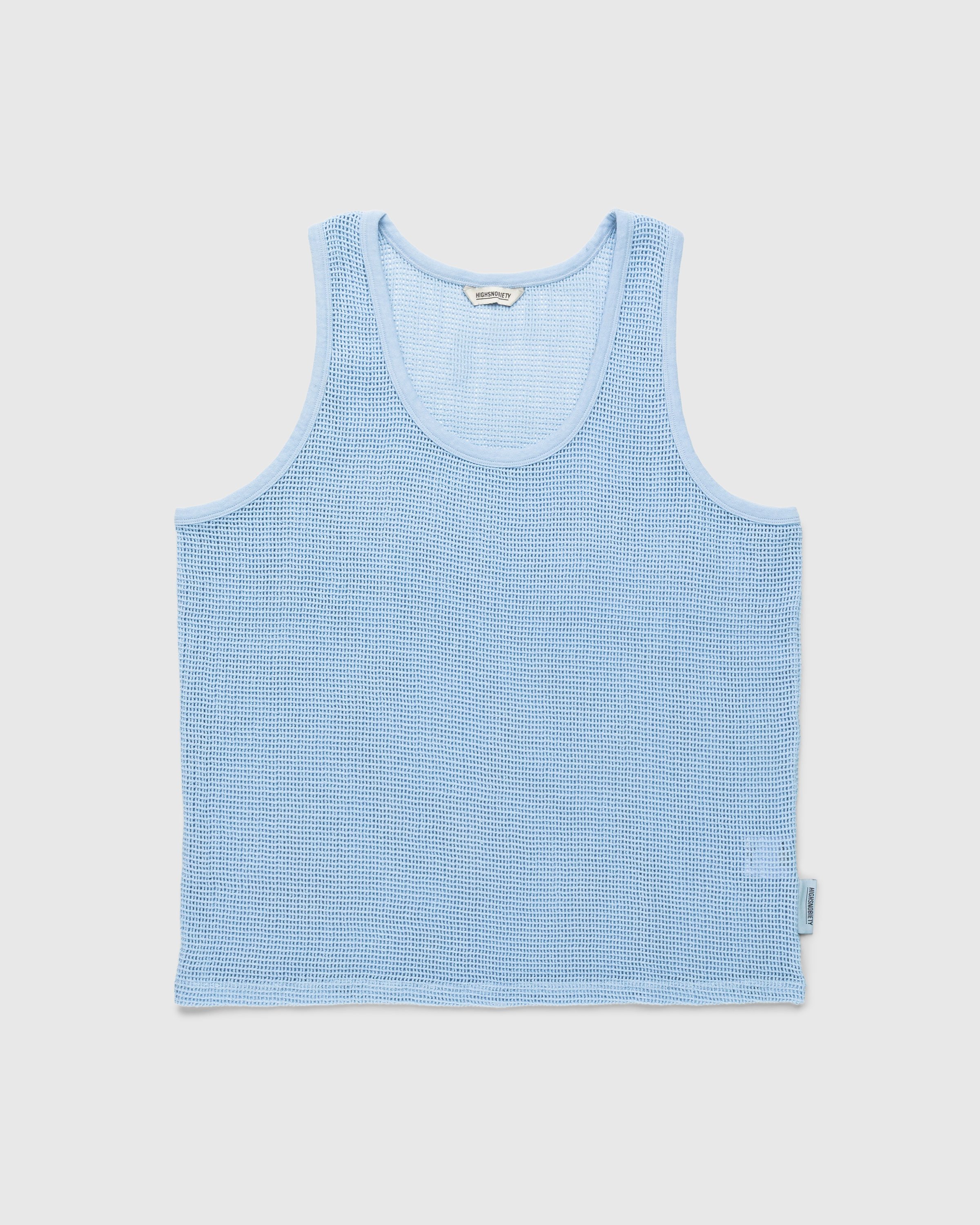 Highsnobiety - Cotton Mesh Knit Tank Top Blue - Clothing - Blue - Image 1