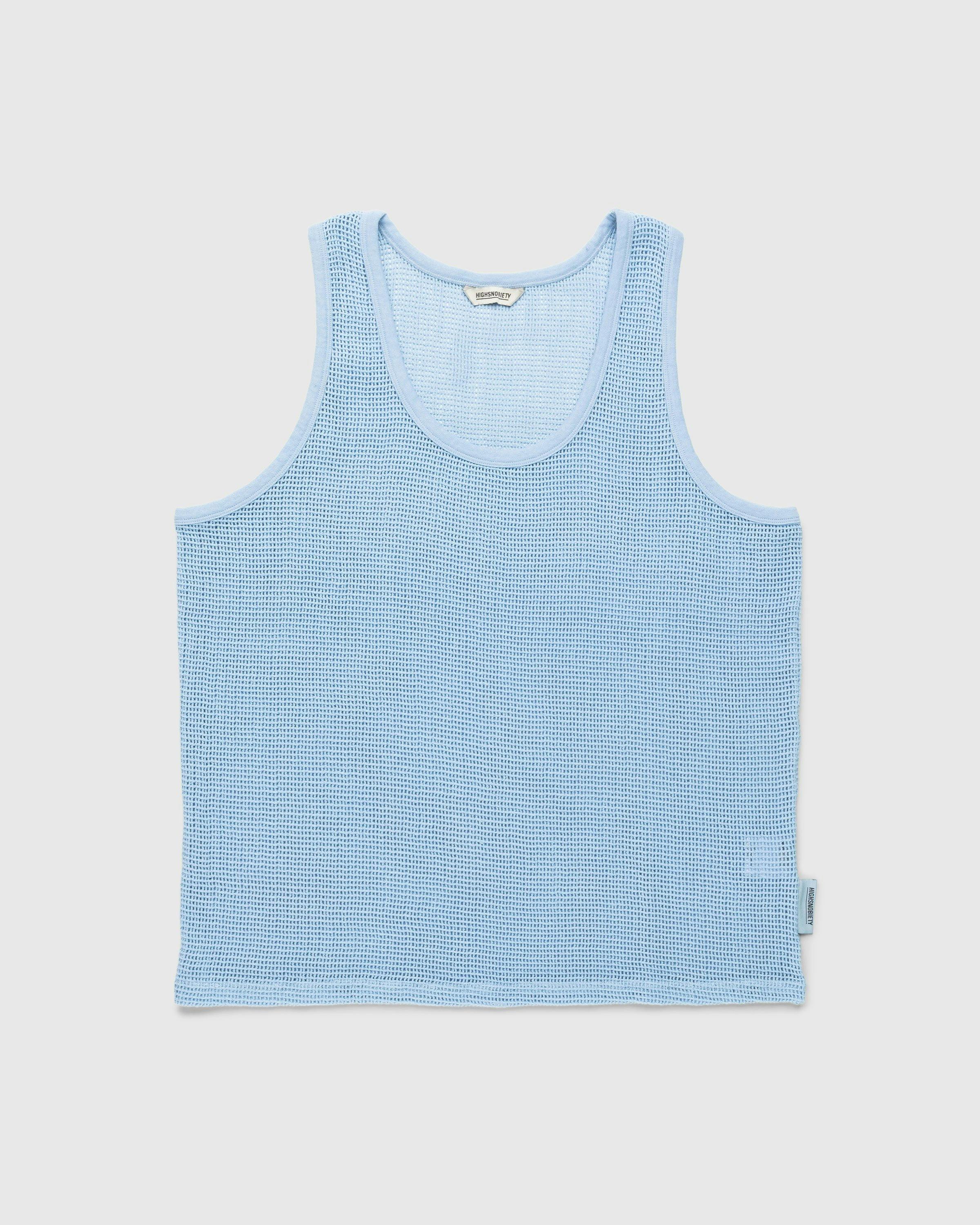 Highsnobiety - Cotton Mesh Knit Tank Top Blue - Clothing - Blue - Image 1