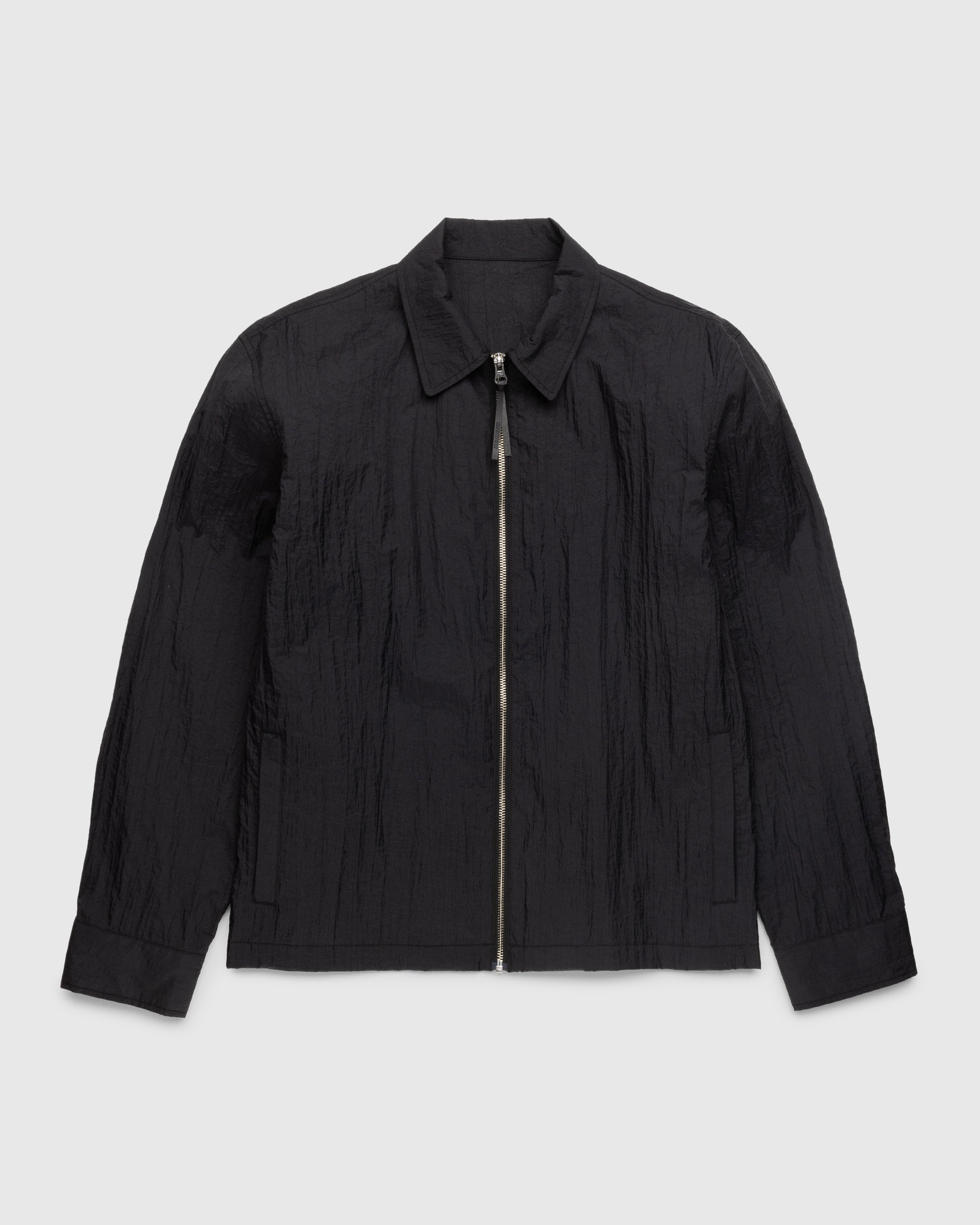 Highsnobiety - Texture Nylon Zipper Shirt Jacket Black - Clothing - Black - Image 1