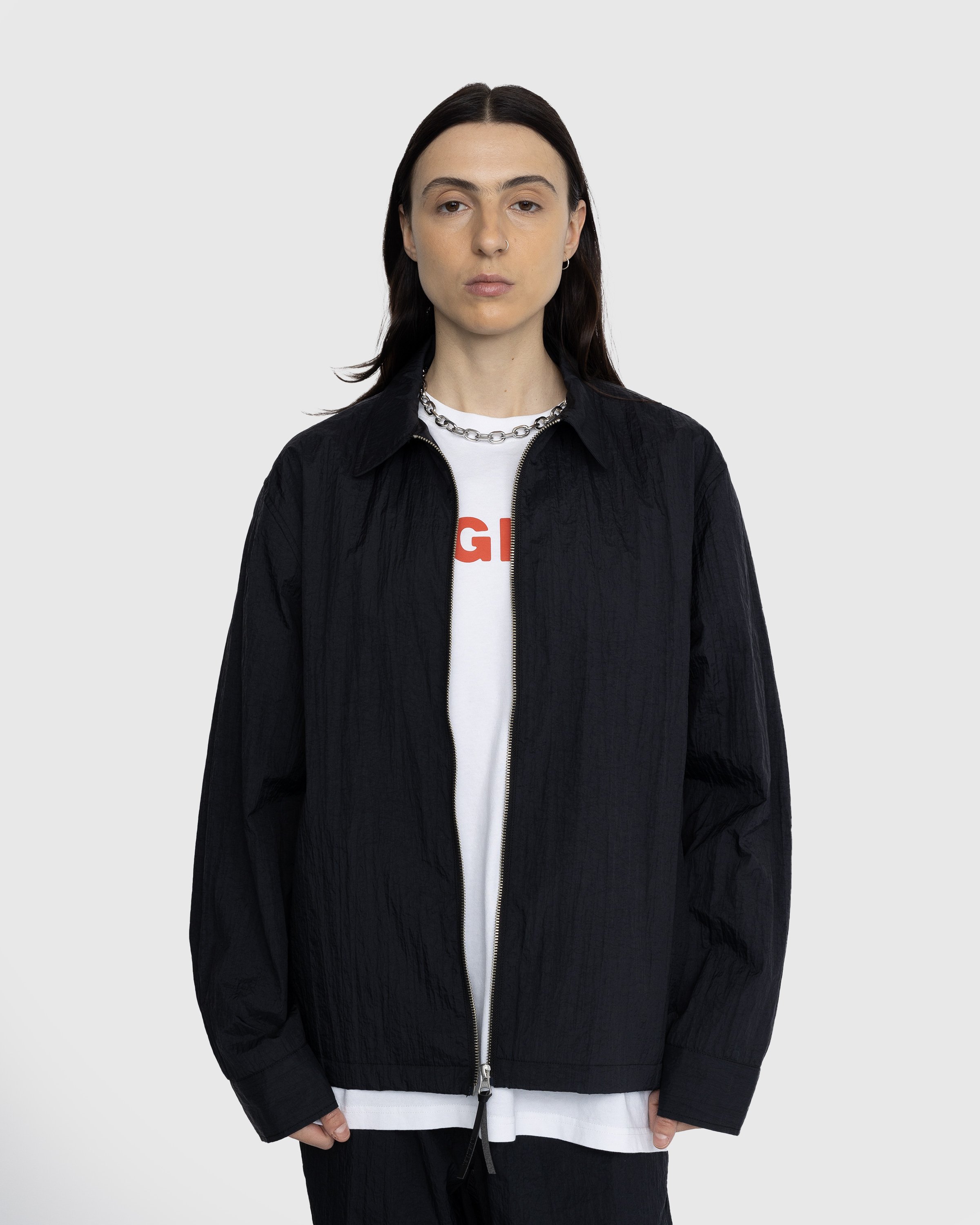Highsnobiety - Texture Nylon Zipper Shirt Jacket Black - Clothing - Black - Image 2