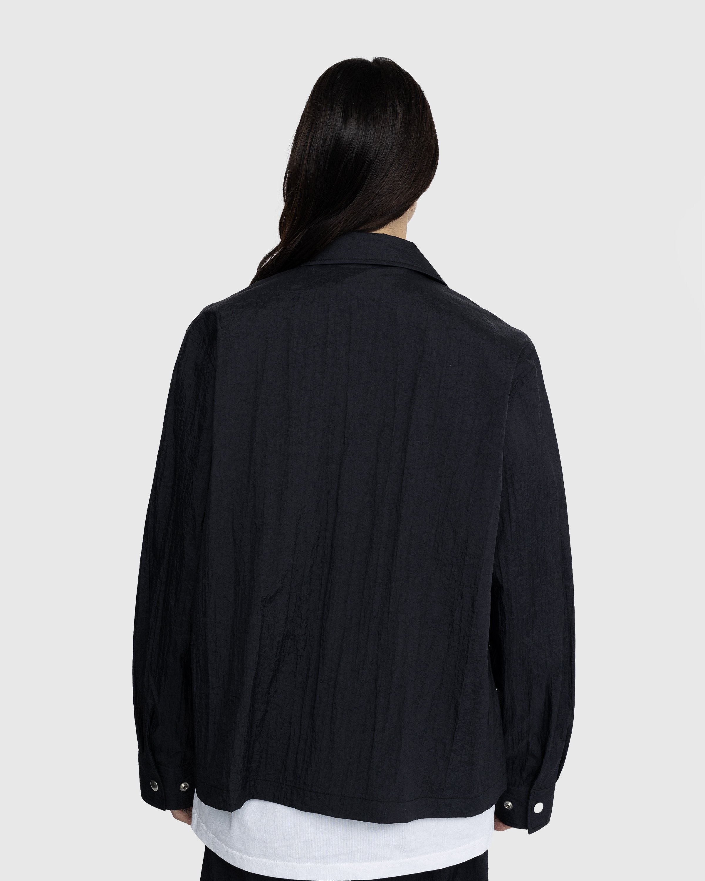 Highsnobiety - Texture Nylon Zipper Shirt Jacket Black - Clothing - Black - Image 3