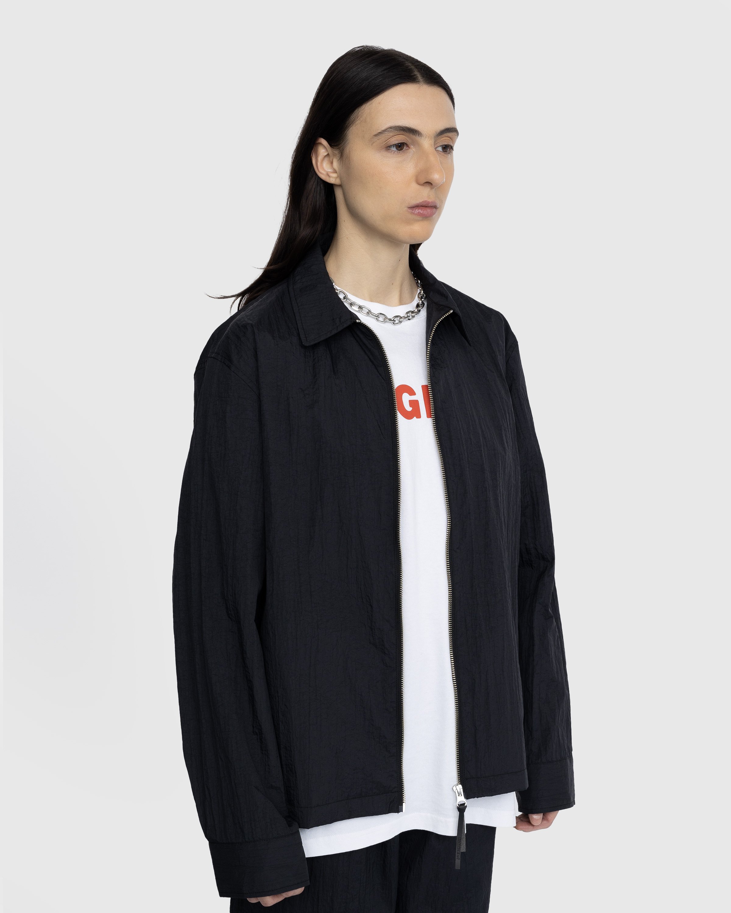 Highsnobiety - Texture Nylon Zipper Shirt Jacket Black - Clothing - Black - Image 4