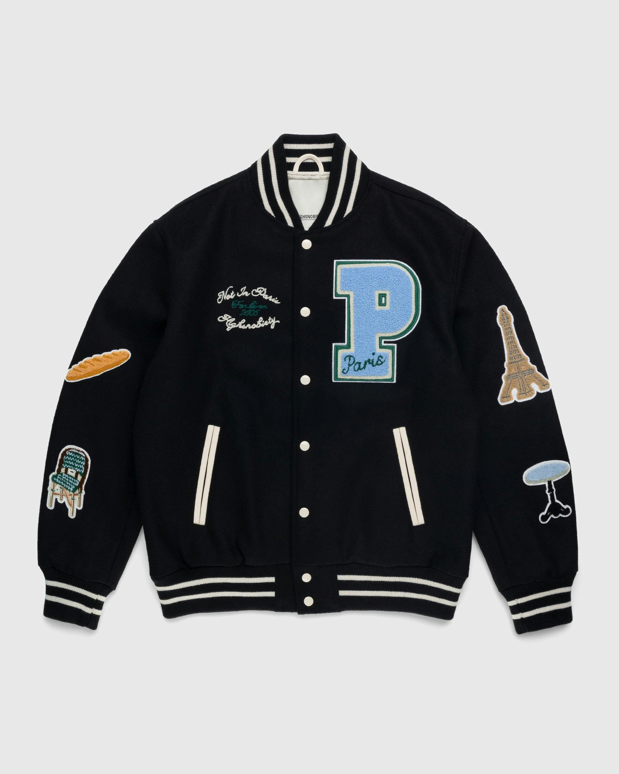 Highsnobiety - Not in Paris 5 Varsity Jacket - Clothing - Black - Image 1