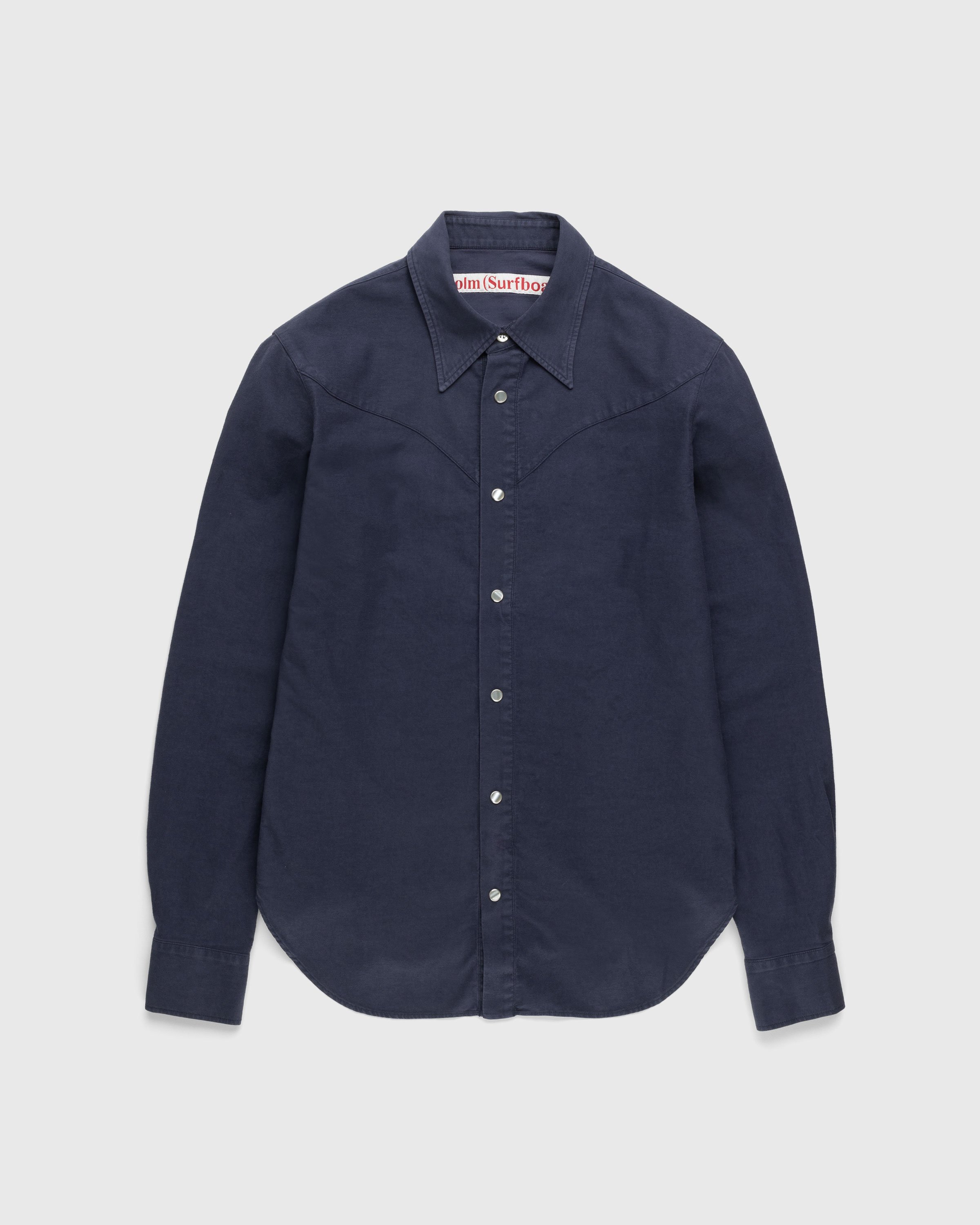 Stockholm Surfboard Club - Western Button-Up Shirt Faded Navy - Clothing - Blue - Image 1
