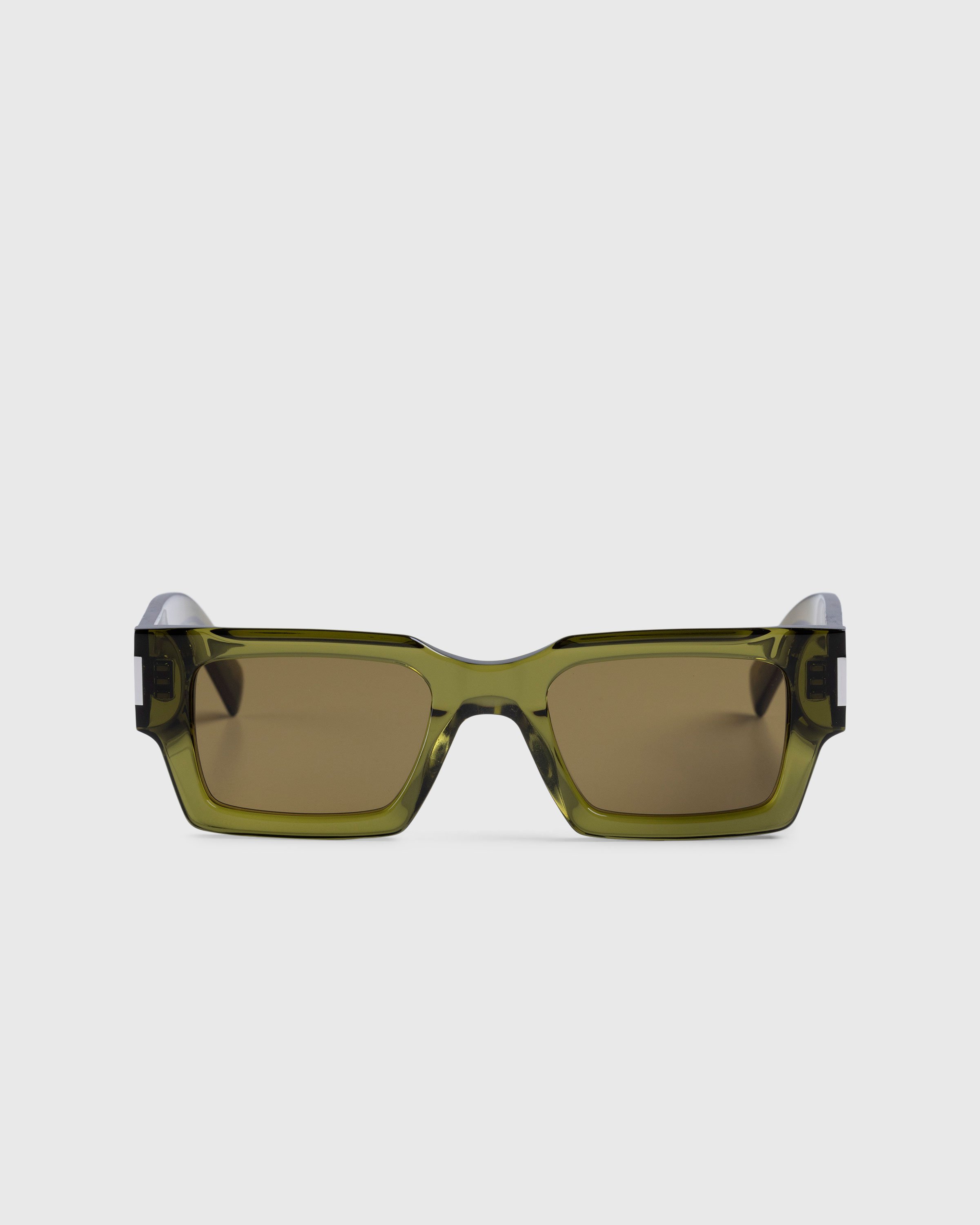 Saint Laurent - SL 572 Square Frame Sunglasses Green/Brown - Accessories - Multi - Image 1