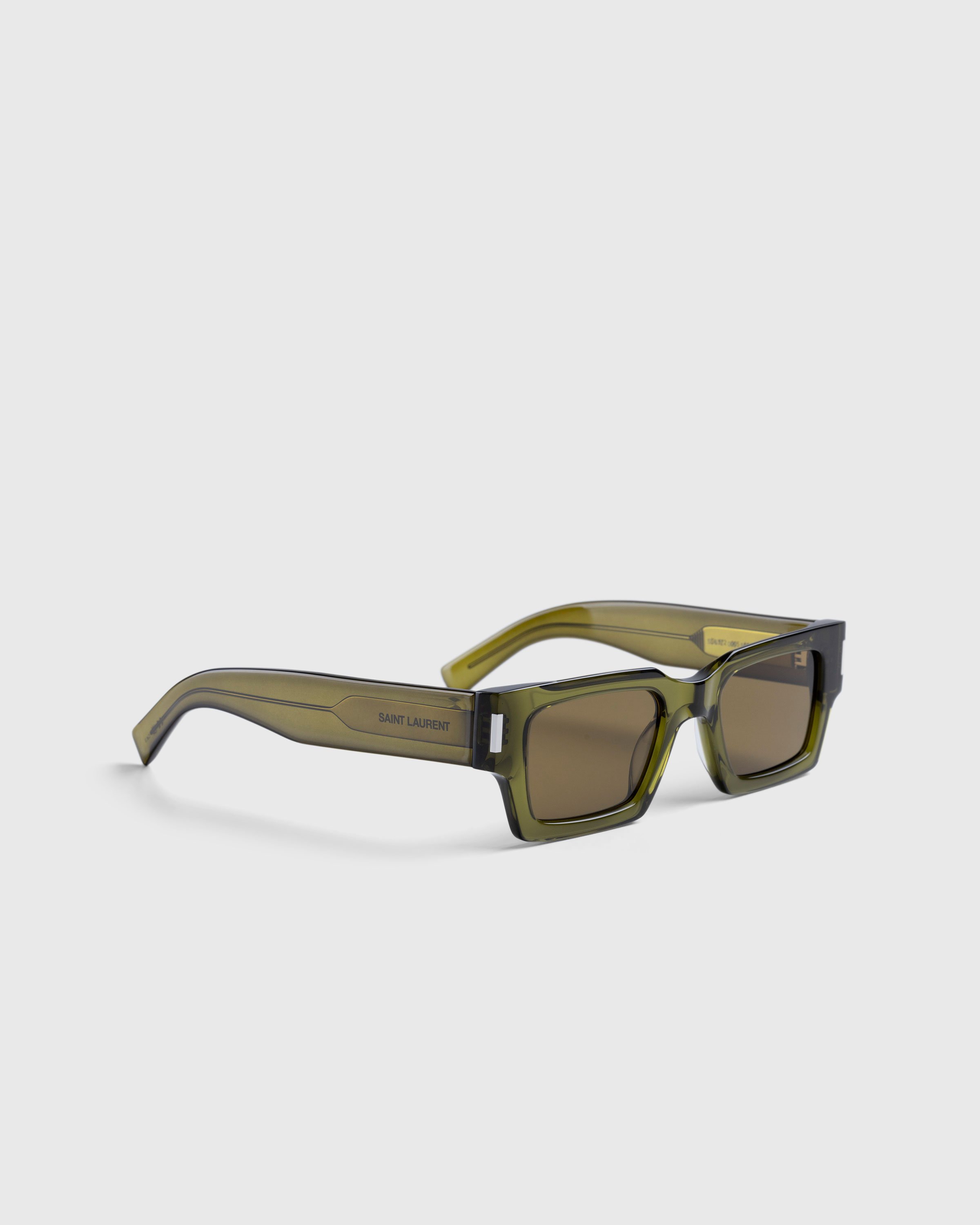 Saint Laurent - SL 572 Square Frame Sunglasses Green/Brown - Accessories - Multi - Image 2