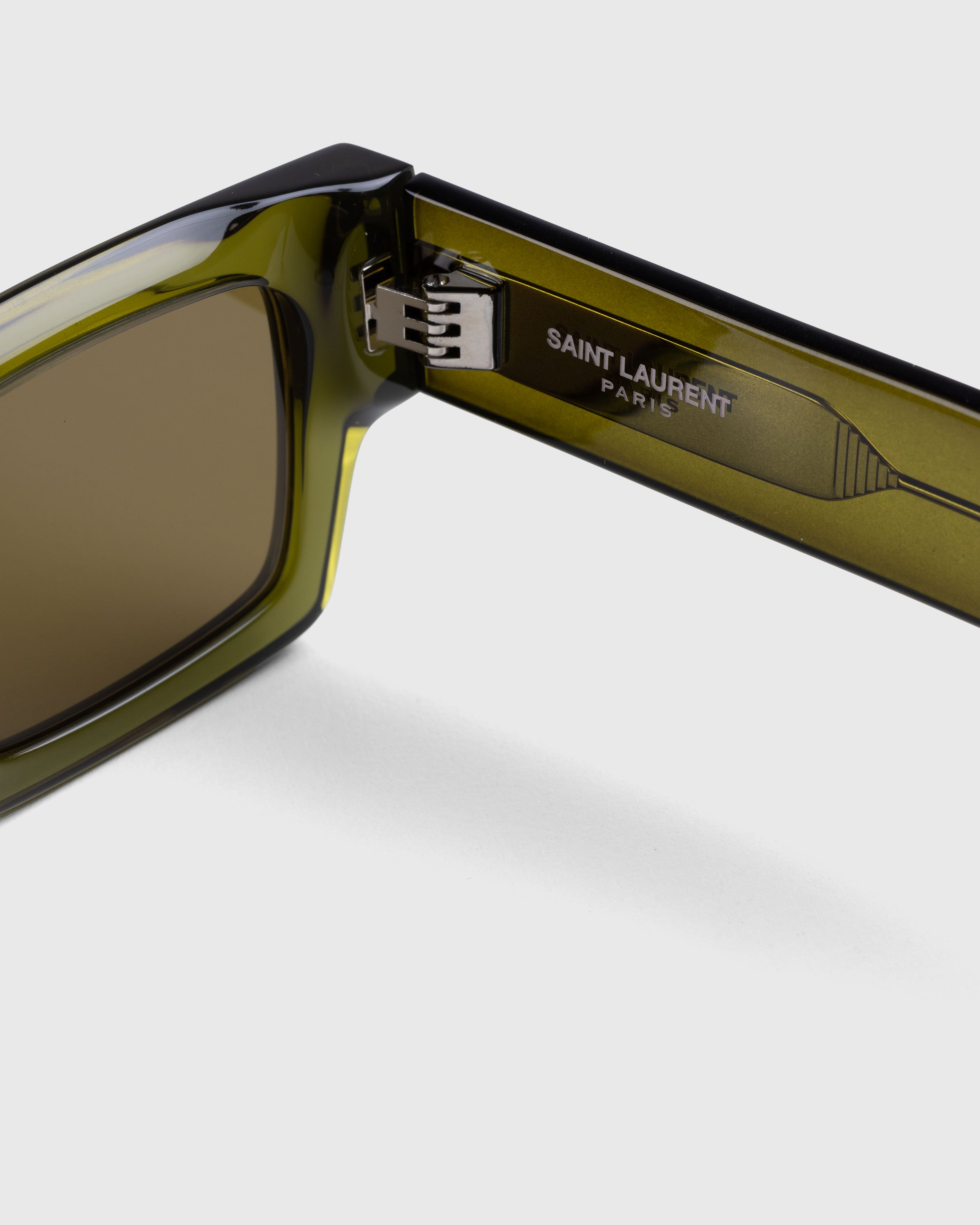 Saint Laurent - SL 572 Square Frame Sunglasses Green/Brown - Accessories - Multi - Image 3
