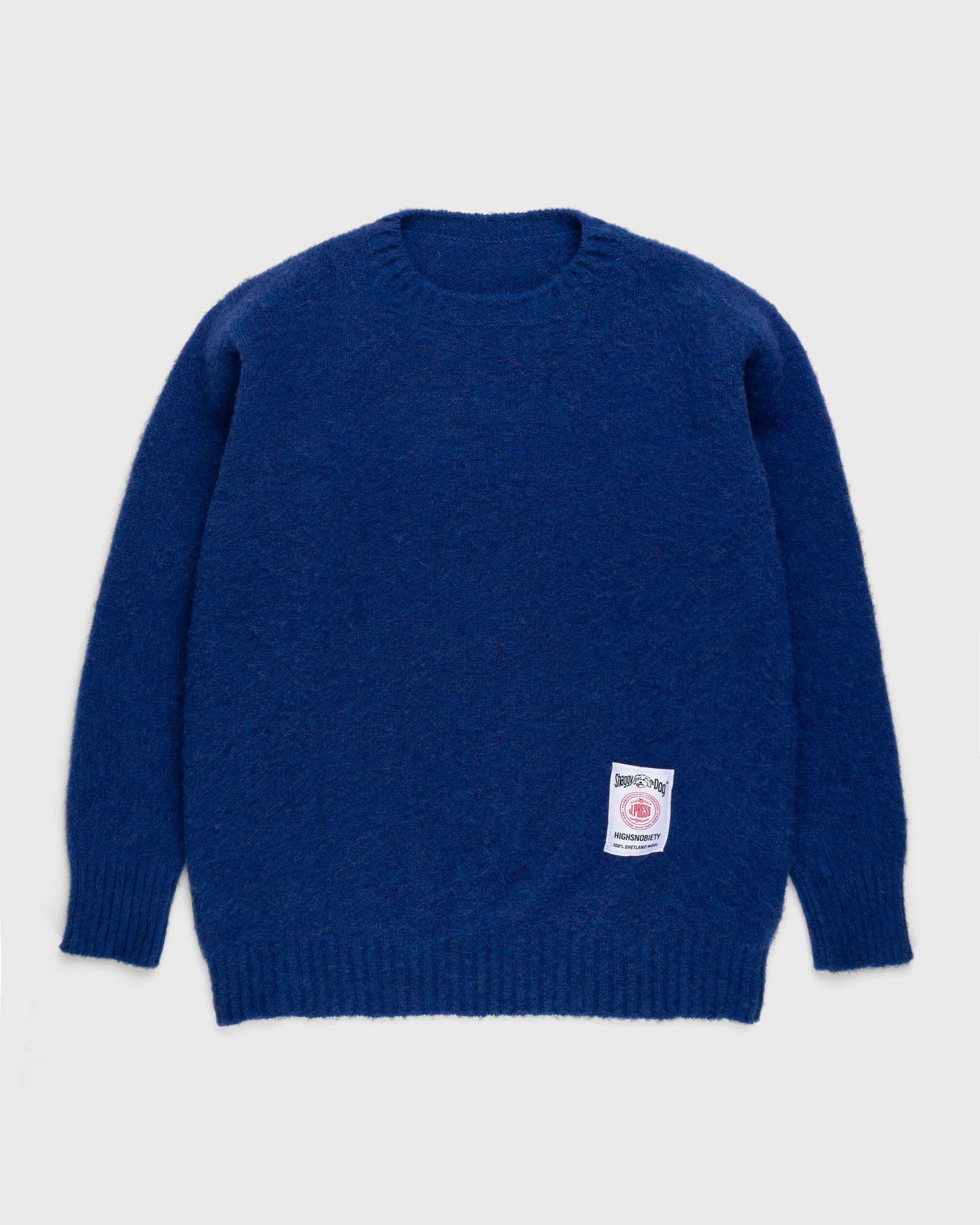 J. Press x Highsnobiety - Shaggy Dog Solid Sweater Blue - Clothing - Blue - Image 1